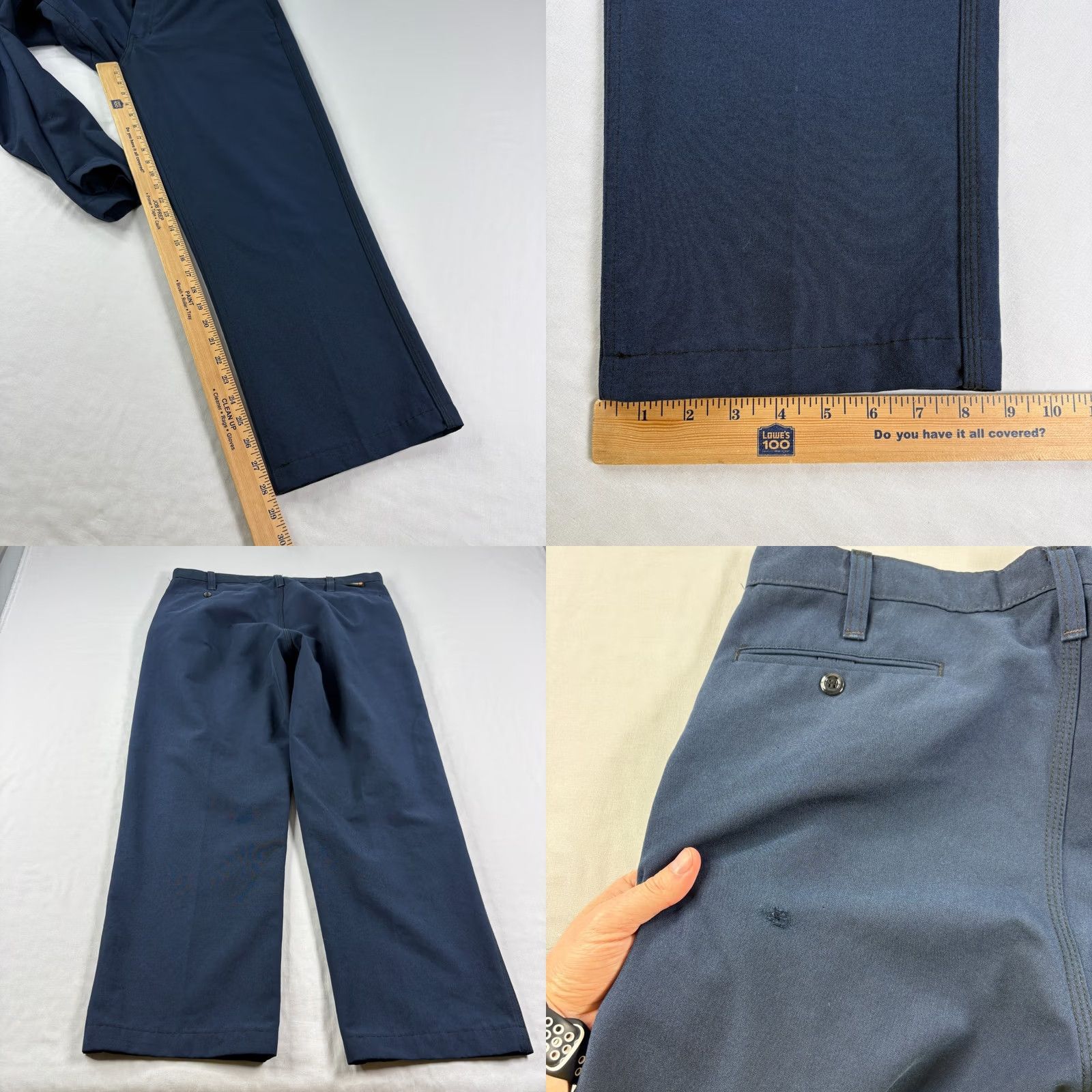 Vintage Workrite FR Pants Mens 34x28 Blue Flame Resistant Fire Workwear Aramid Pants Mens Blue 34x28 Size US 34 / EU 50 - 8 Thumbnail