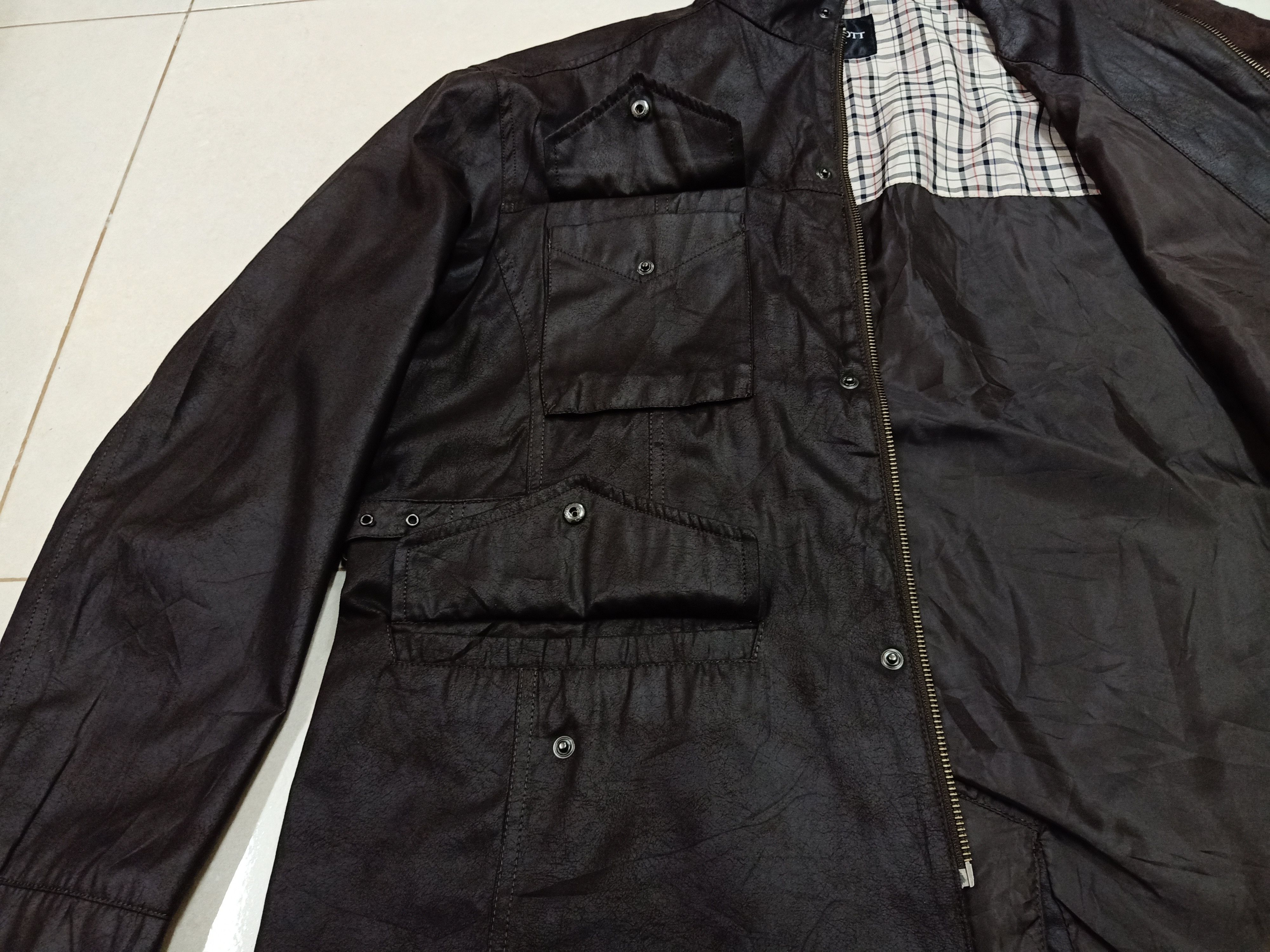 Lyle & Scott LYLE & SCOTT Black Label M65 Faux Leather Dark Brown Jacket Size US XL / EU 56 / 4 - 12 Thumbnail