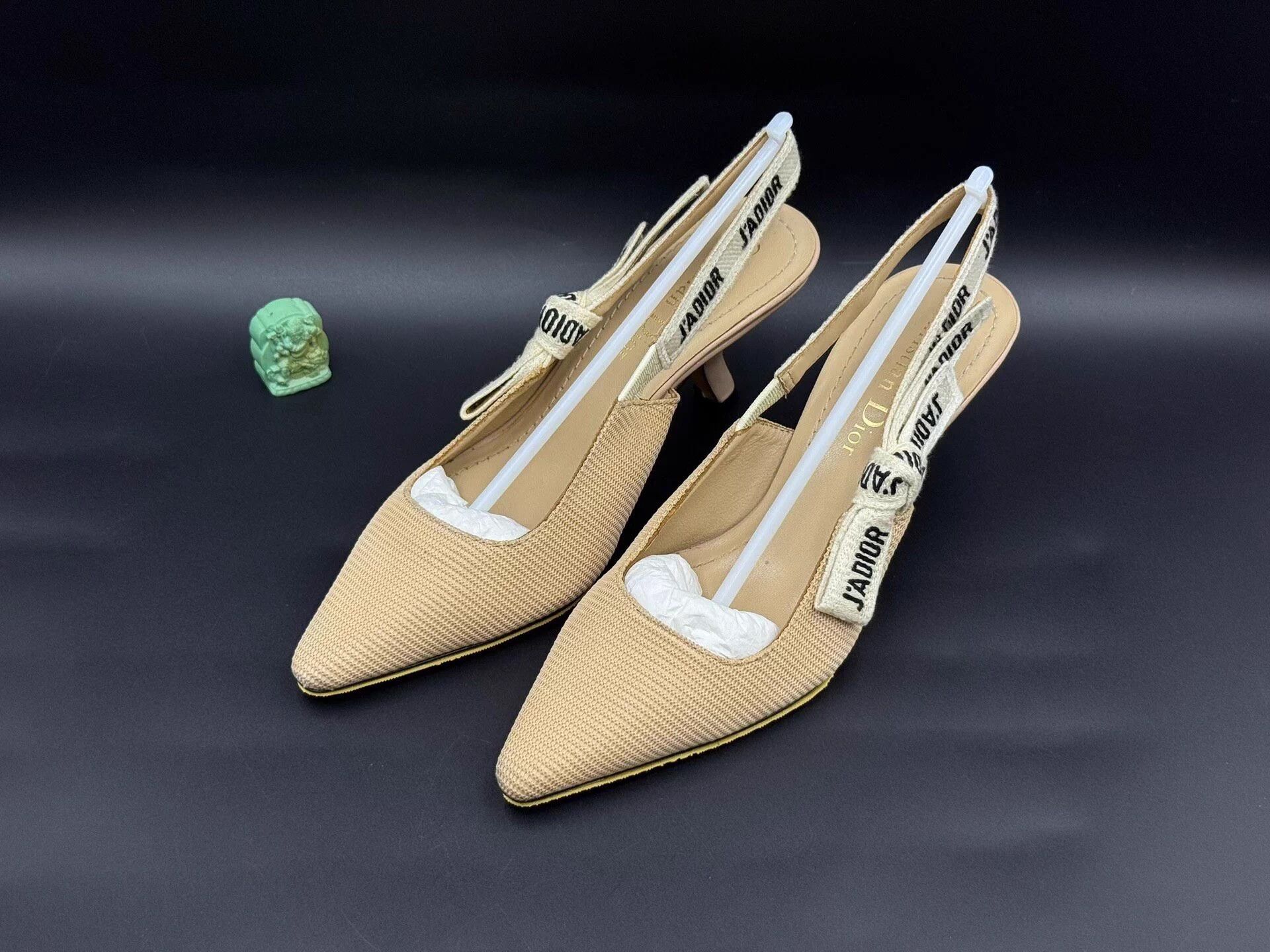 Dior DIOR J'Adior Fabric Slip-on Kitten Heel Nude 6.5cm Size US 4 / IT 34 - 1 Thumbnail
