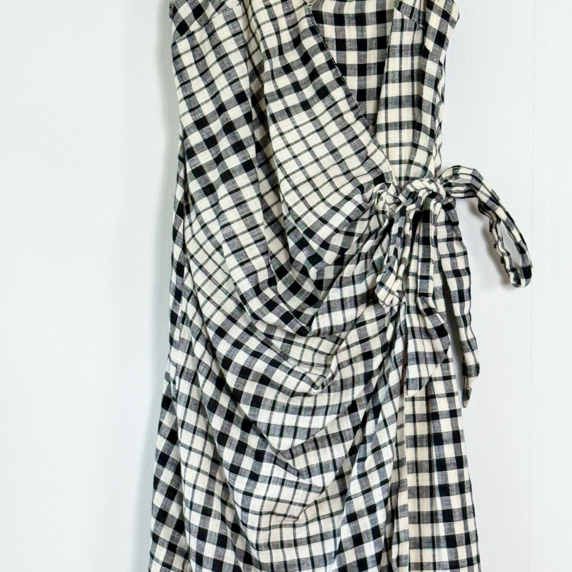 Free People Free People Nodia Mini Wrap Dress Black and White Gingham Si Size XS / US 0-2 / IT 36-38 - 4 Thumbnail