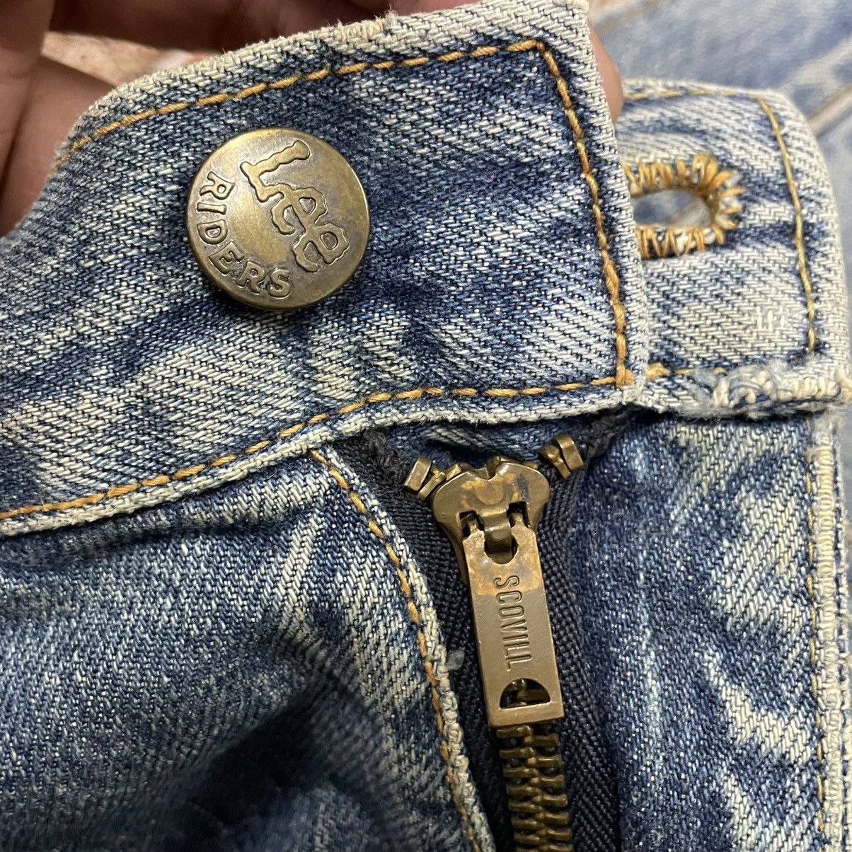 Lee 🔥Vintage Lee Riders Washed Ripped Distress Selvedge Jeans Size US 31 - 16 Thumbnail