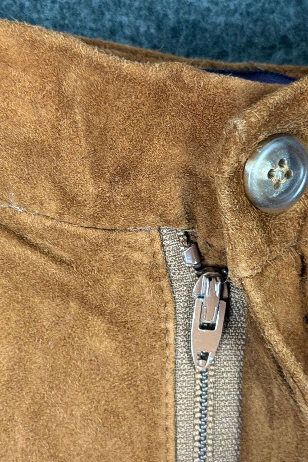 Vintage 1970s Ralph Lauren USA Suede Leather Trousers image 4