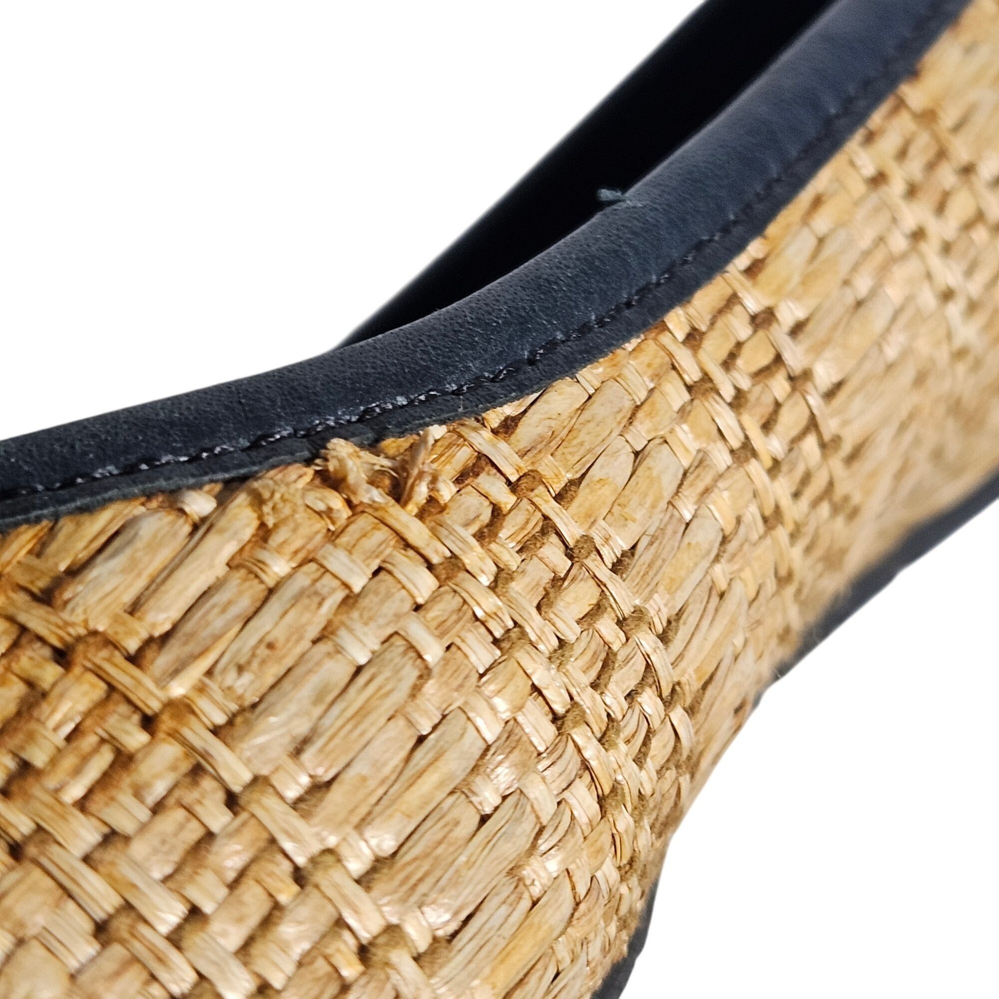Tory Burch Tory Burch Women Raffia Flats Black 8M Coastal, Old Money, C Size US 8 / IT 38 - 6 Thumbnail