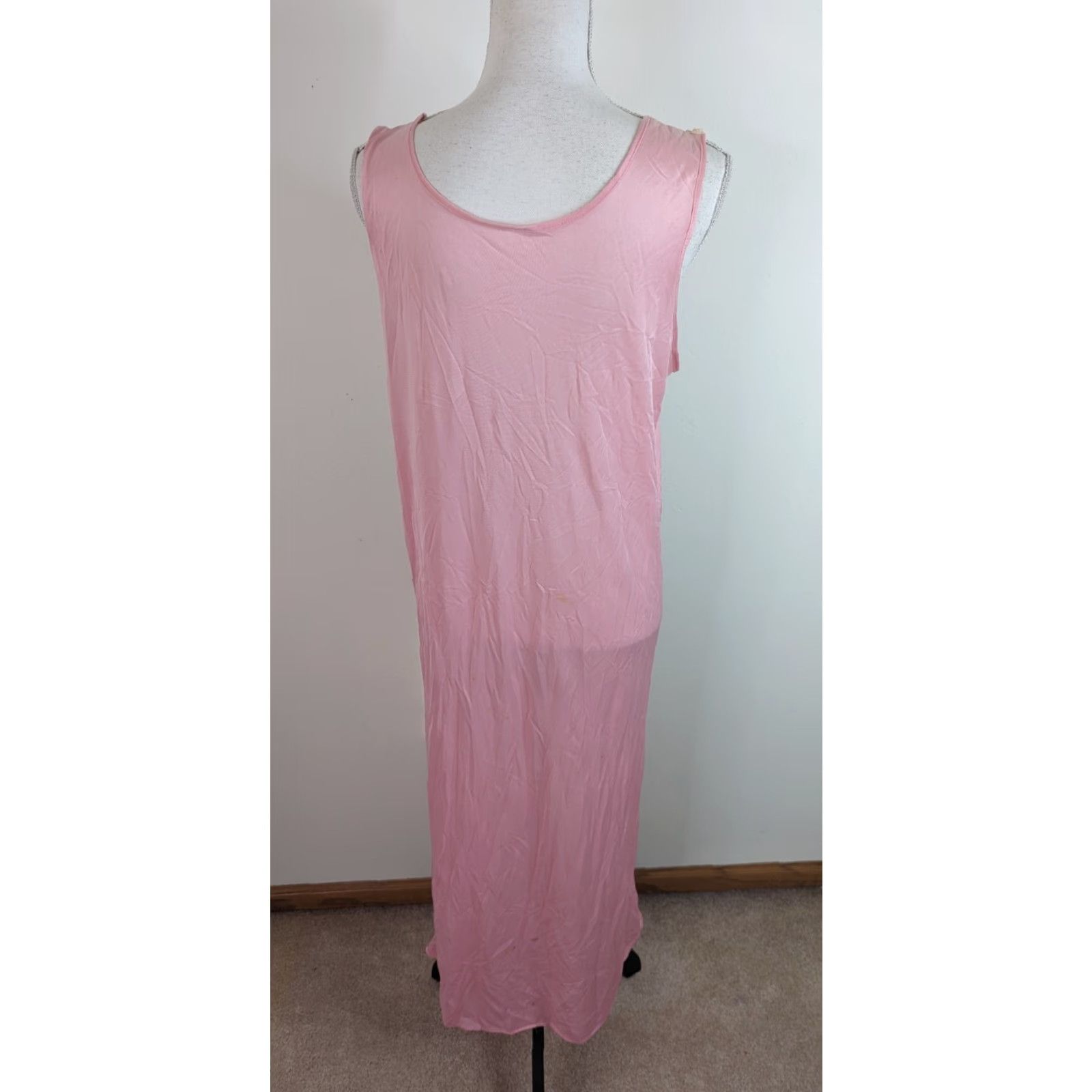 Pinko VINTAGE Pink Women’s Lace Accent Night Gown Size Large L 70s Nightgown Women’s Mens? Sorry—gender at end. Size ONE SIZE - 2 Thumbnail