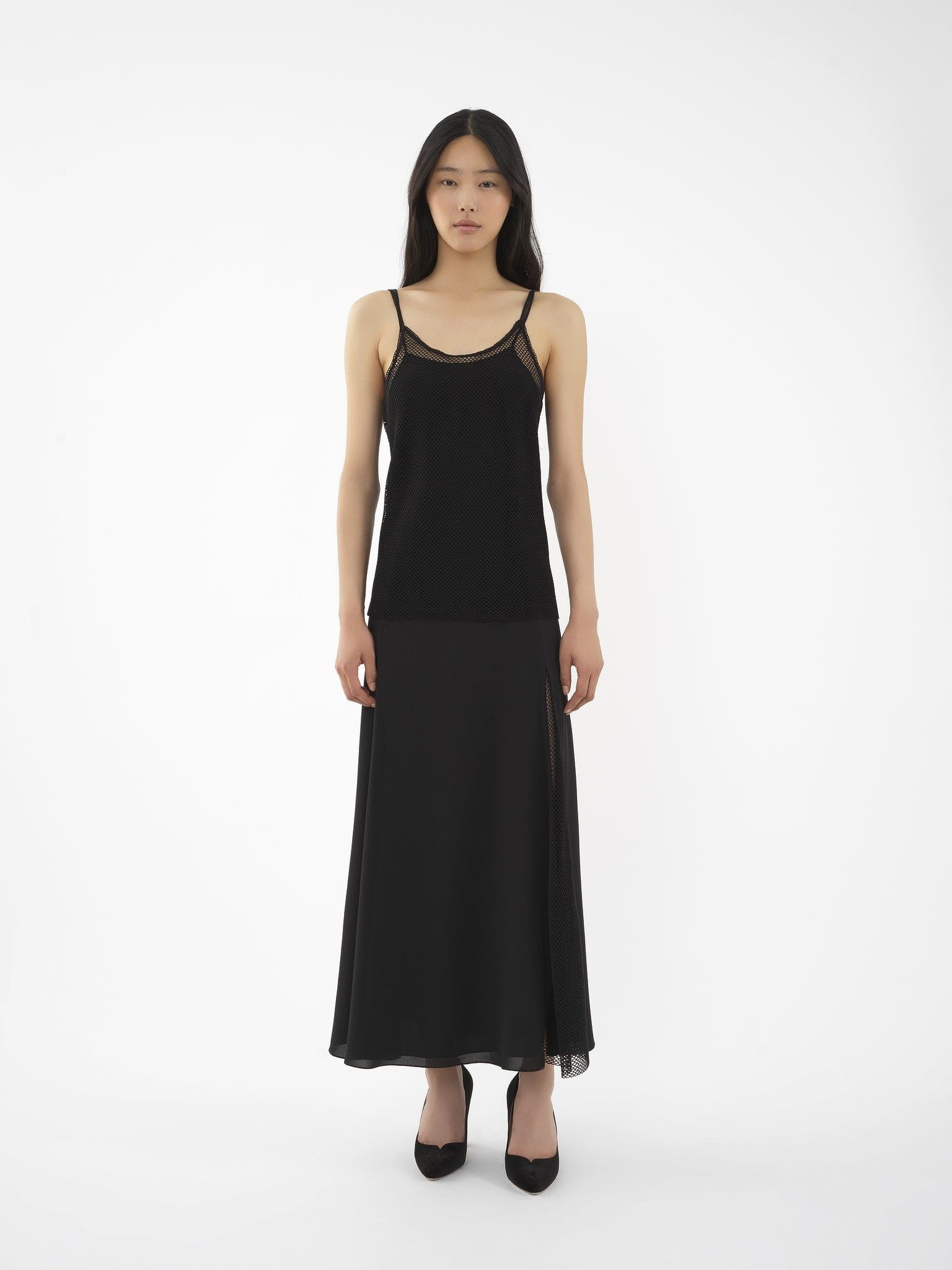 Chloe o1loc1c0325 CHC24 Midi Skirt in Black Size 26" / US 2 / IT 38 - 2 Thumbnail