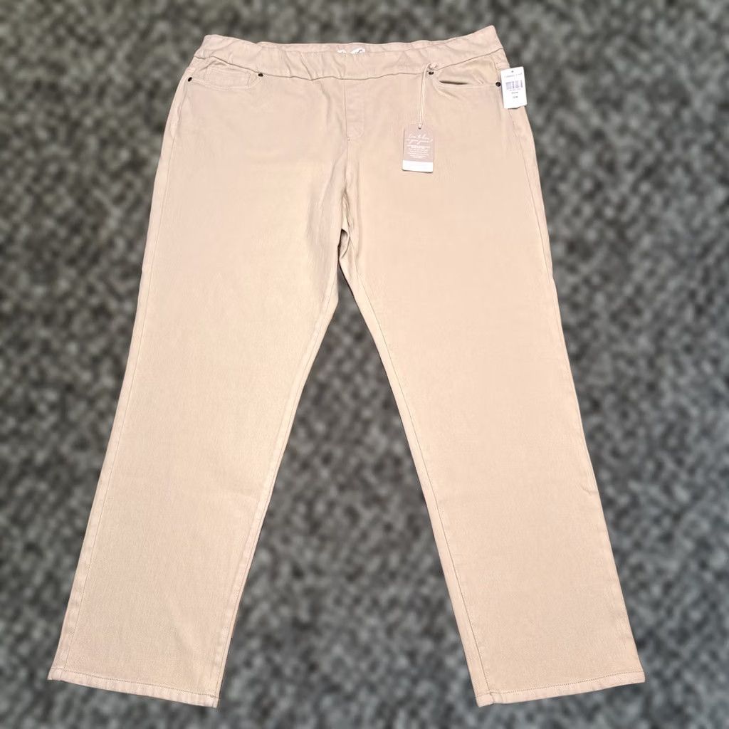 Coldwater Creek Coldwater Creek Jegging Womens 22W Stone Mod Rise Knit Denim Pull On Slim 5-Pocket Brown Cotton Spandex Womens Plus Jeans Size 40" / US 18 - 1 Thumbnail