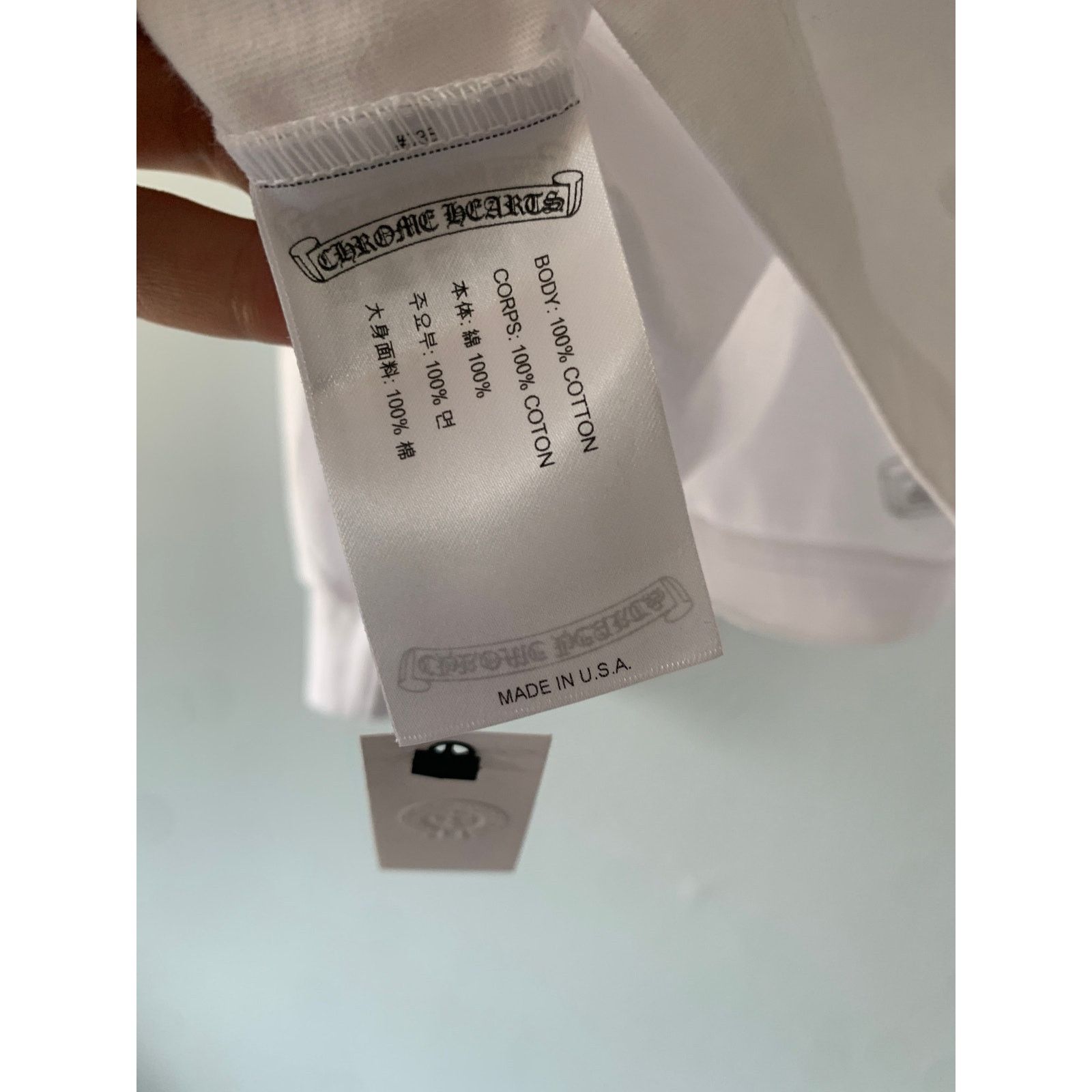 Chrome Hearts Chrome Hearts Long Sleeve Pocket Tee White Size Large NEW Size US L / EU 52-54 / 3 - 3 Thumbnail