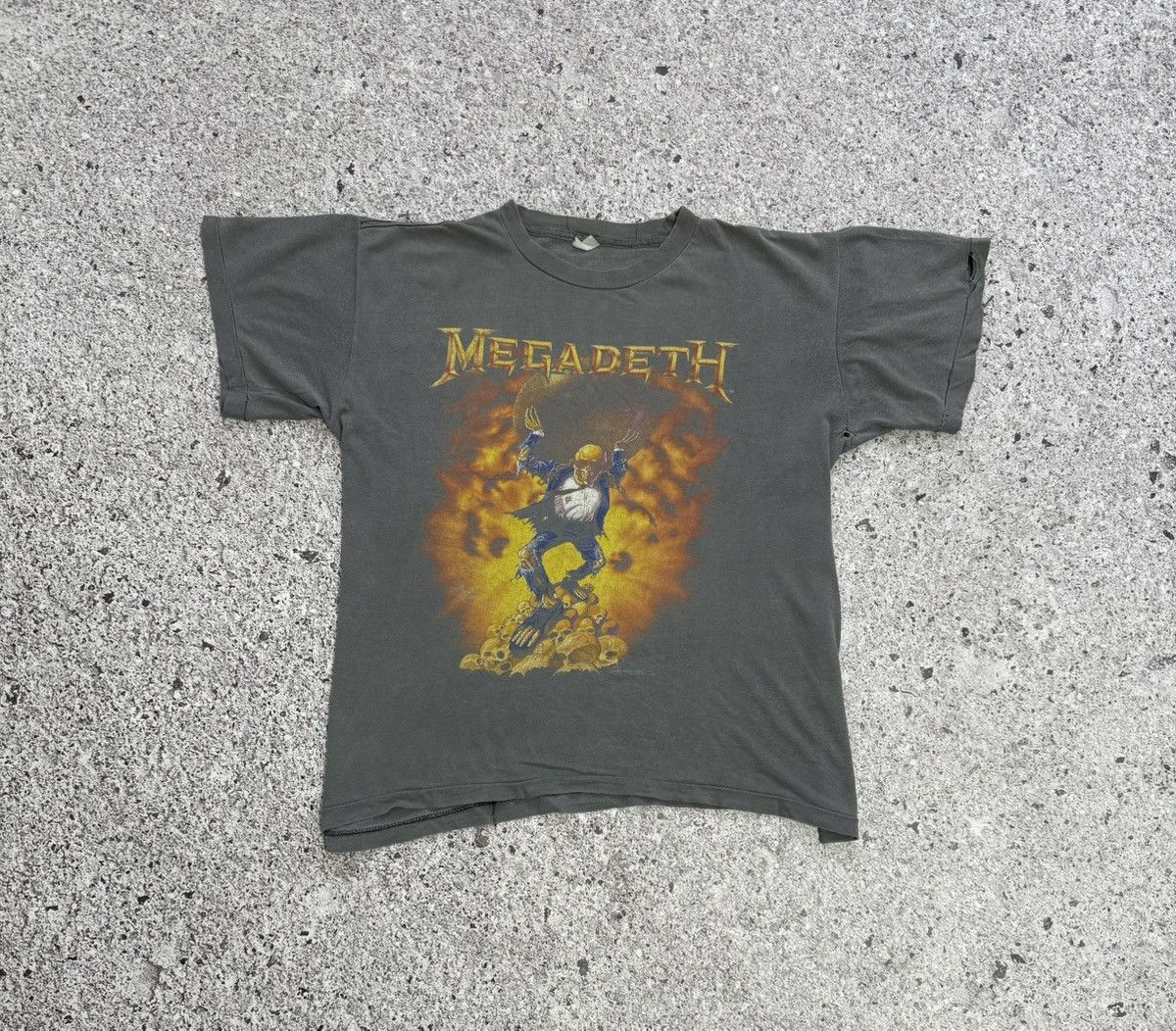 Band Tees × Vintage Vintage Megadeth Tour 1990 Oxidation Of Nation T-Shirt Size US XL / EU 56 / 4 - 3 Thumbnail