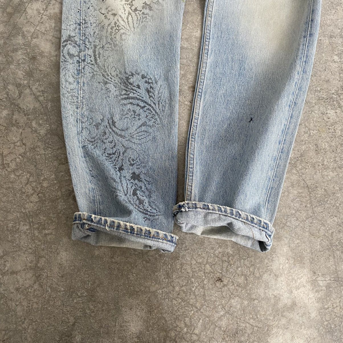 Levi's Vintage 90’s Levis 501 x Dorobo Nikki Printed Blue Jeans Size US 30 / EU 46 - 10 Thumbnail