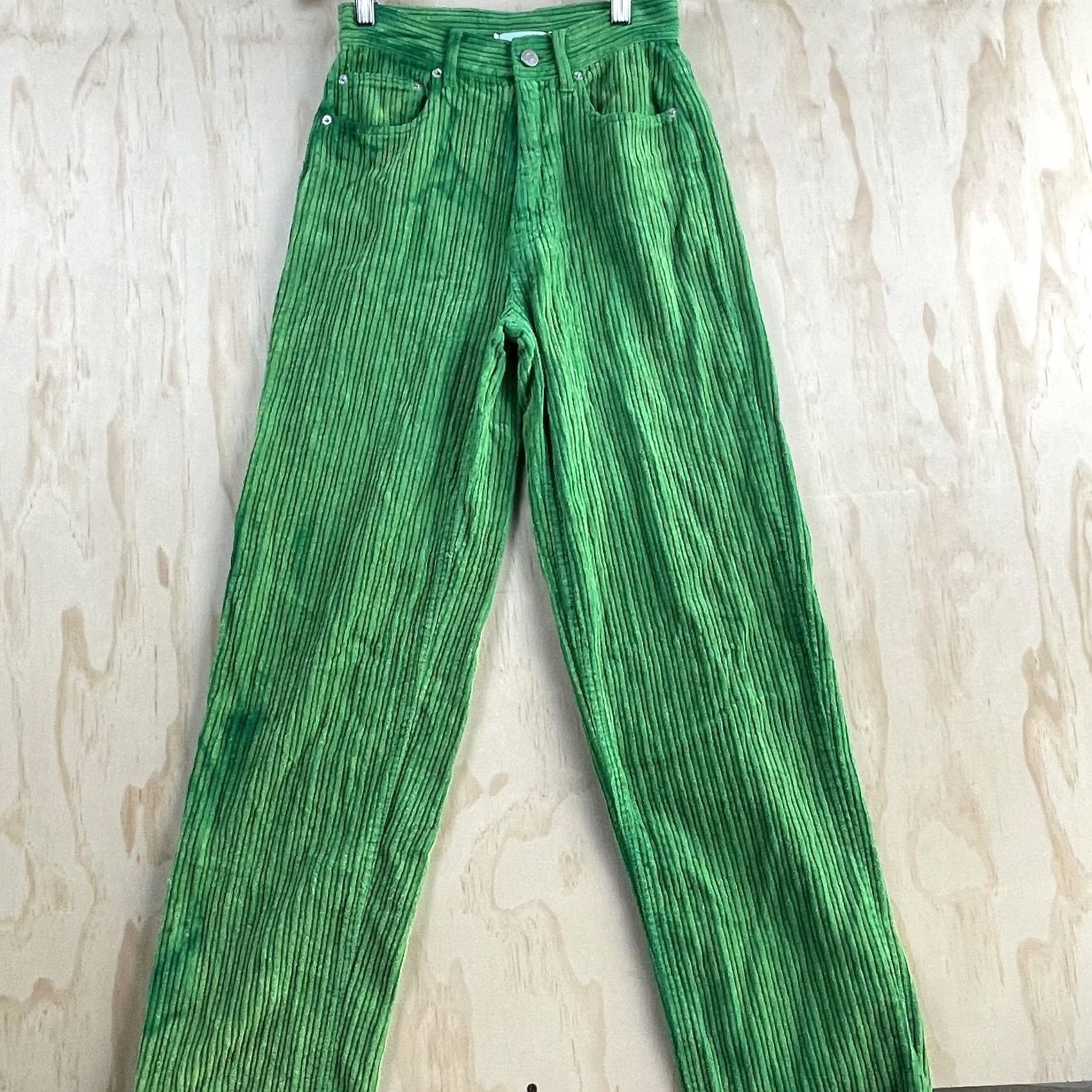 Bdg BDG Urban Outfitters Highrise Baggy Corduroy Pants Womens 25 Green Straight Leg Size 42" / US 20 - 2 Thumbnail