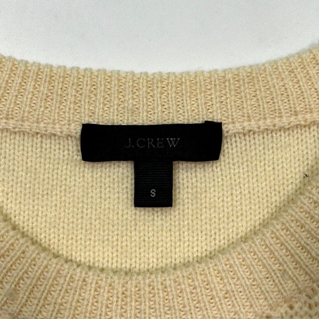 Vintage J Crew Sweater Womens Small Cream Wool Cable knit Crew Neck Size S / US 4 / IT 40 - 5 Thumbnail