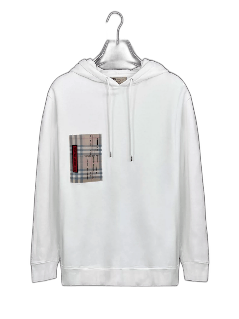 Burberry Burberry White Hooded Sweatshirt with Pocket Size US S / EU 44-46 / 1 - 1 Thumbnail