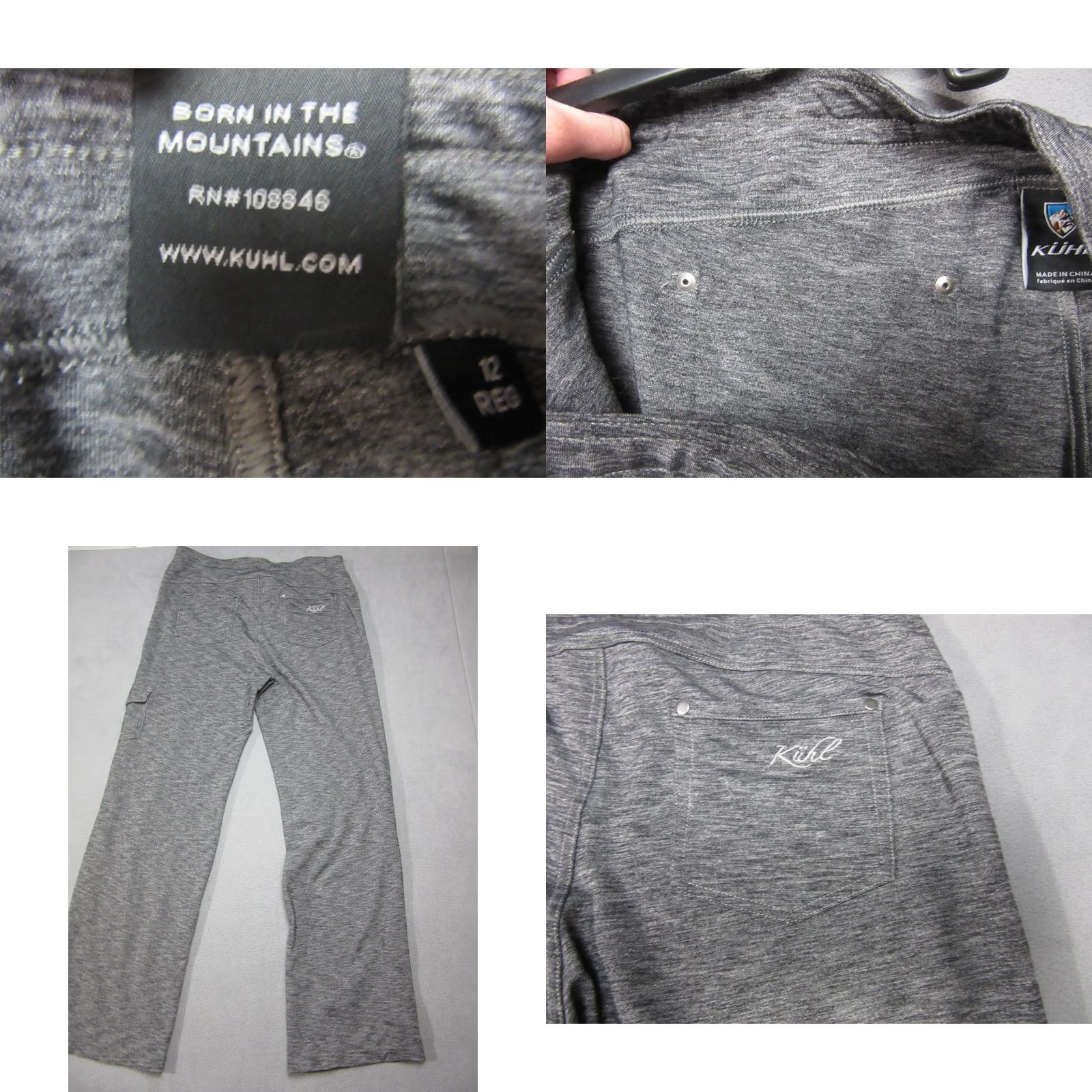 Vintage Kuhl Pants Womens 12 Gray Wide Leg Mid Rise Outdoor Casual Athleisure Size 34" / US 12 / IT 48 - 8 Thumbnail