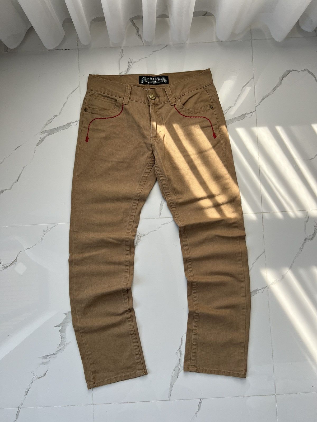 Japanese Brand × Vintage 90's RARE RED PEPPER WINGS JAPAN PANTS Y2K AVANT-GARDE Size US 31 - 2 Thumbnail