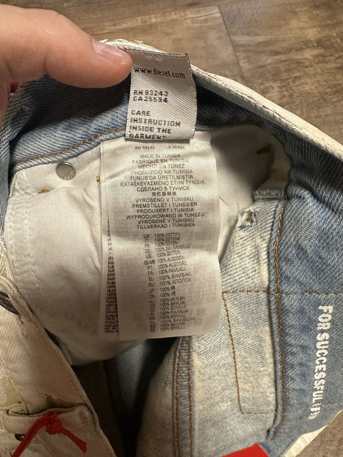 Diesel Diesel Heavy Waxed/Painted Denim Size US 31 - 7 Thumbnail