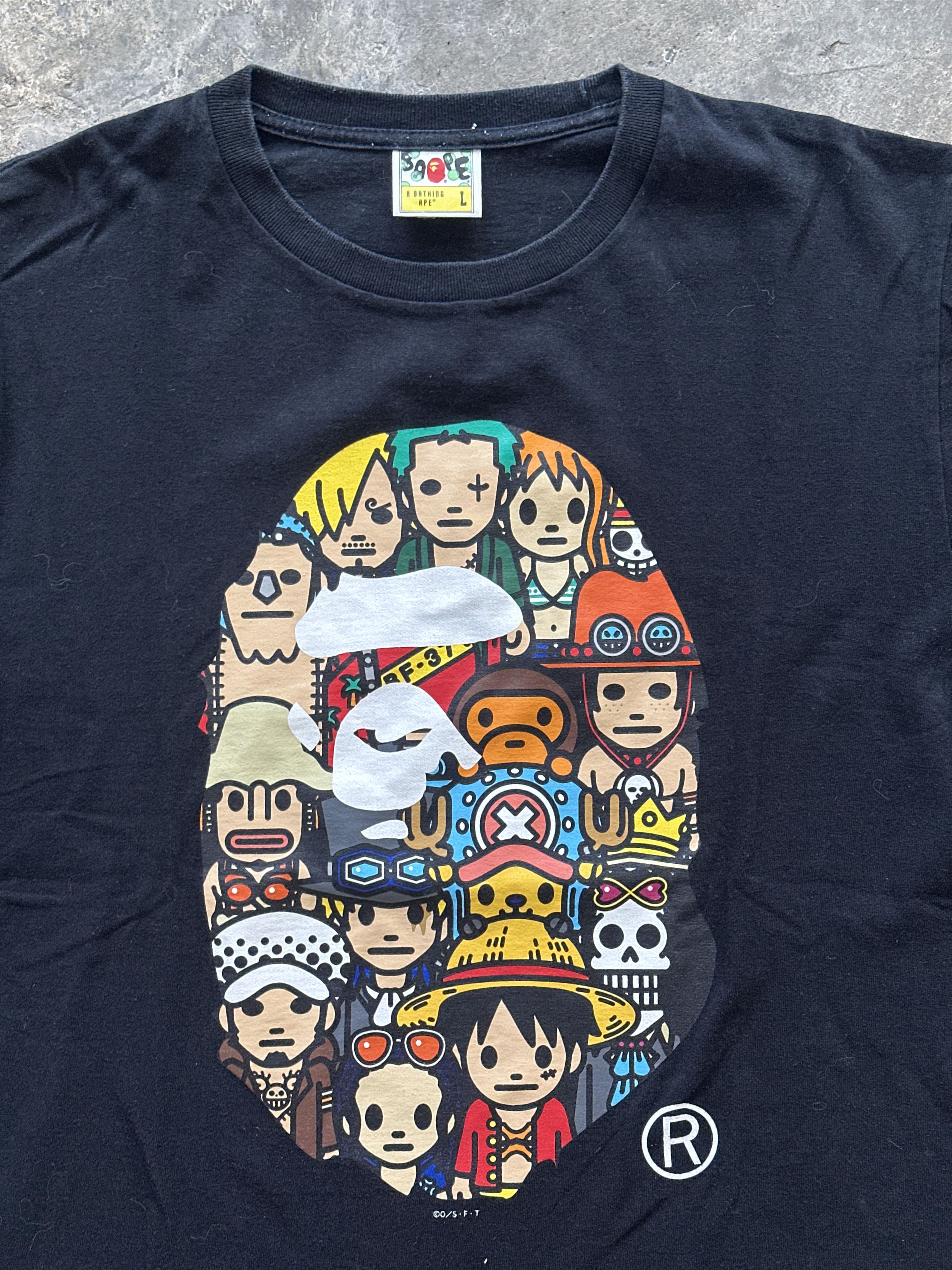 Bape Bape X One Piece WANTED Poster Milo Tee | Grailed