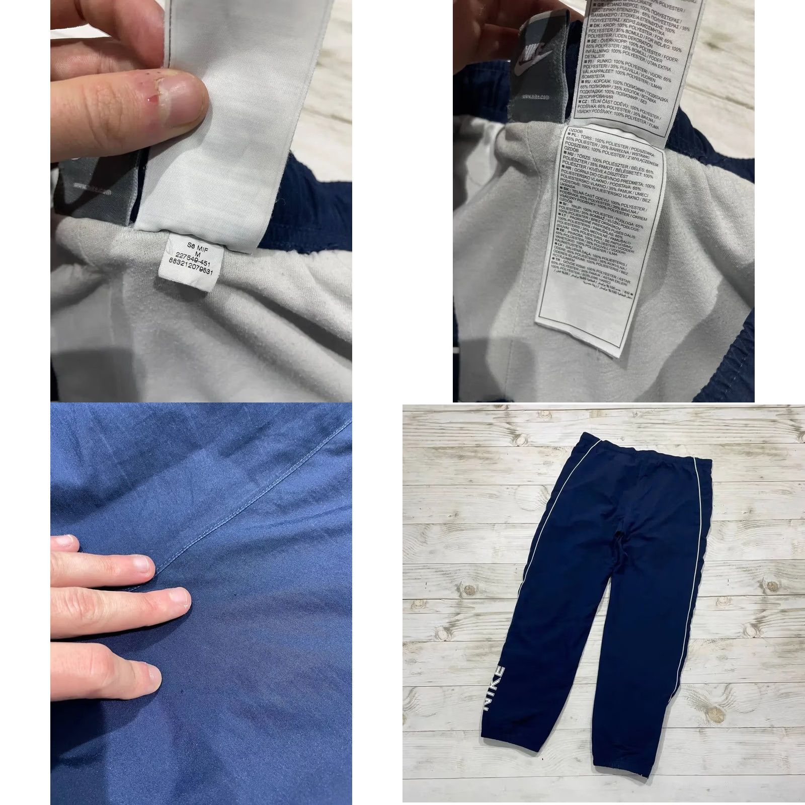 Nike VINTAGE Nike Track Pants Blue M 00s Nylon Striped Men Size US 31 - 9 Thumbnail