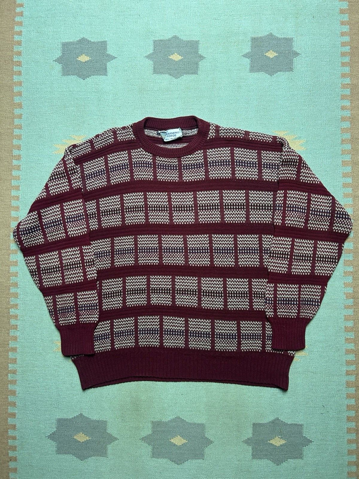 Vintage Vintage acrylic knit sweater Birds Eye windowpane soft XXL Size US XXL / EU 58 / 5 - 1 Thumbnail