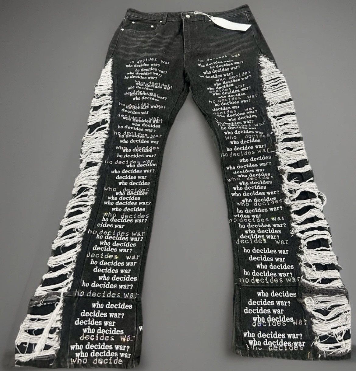 Who Decides War Who Decides War "Scripture" Ultra Flare Distressed Denim Size US 36 / EU 52 - 22 Thumbnail