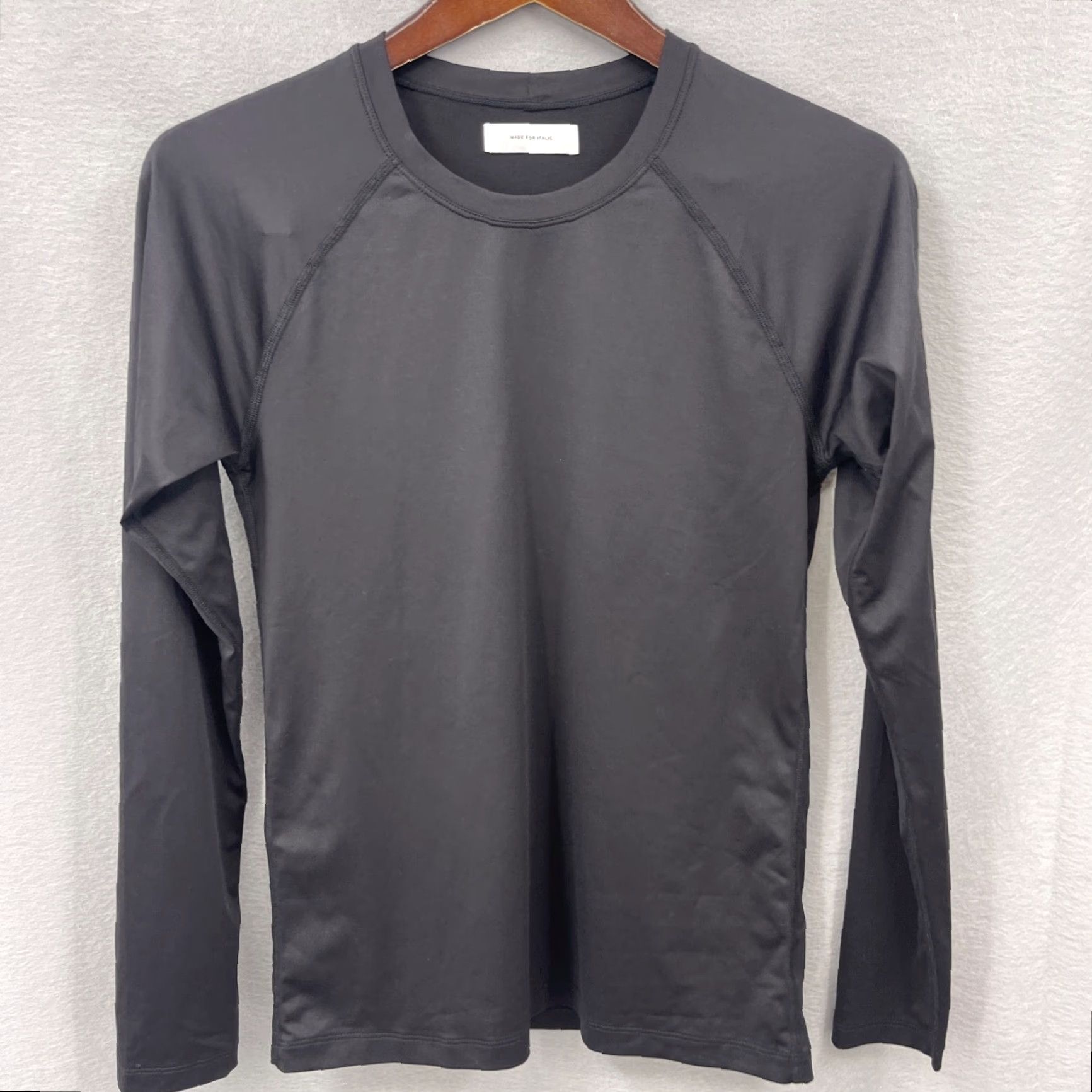 Vintage Italic Shirt Womens Medium Black Long Sleeve Crew Neck Tech Minimalist Size M / US 6-8 / IT 42-44 - 2 Thumbnail