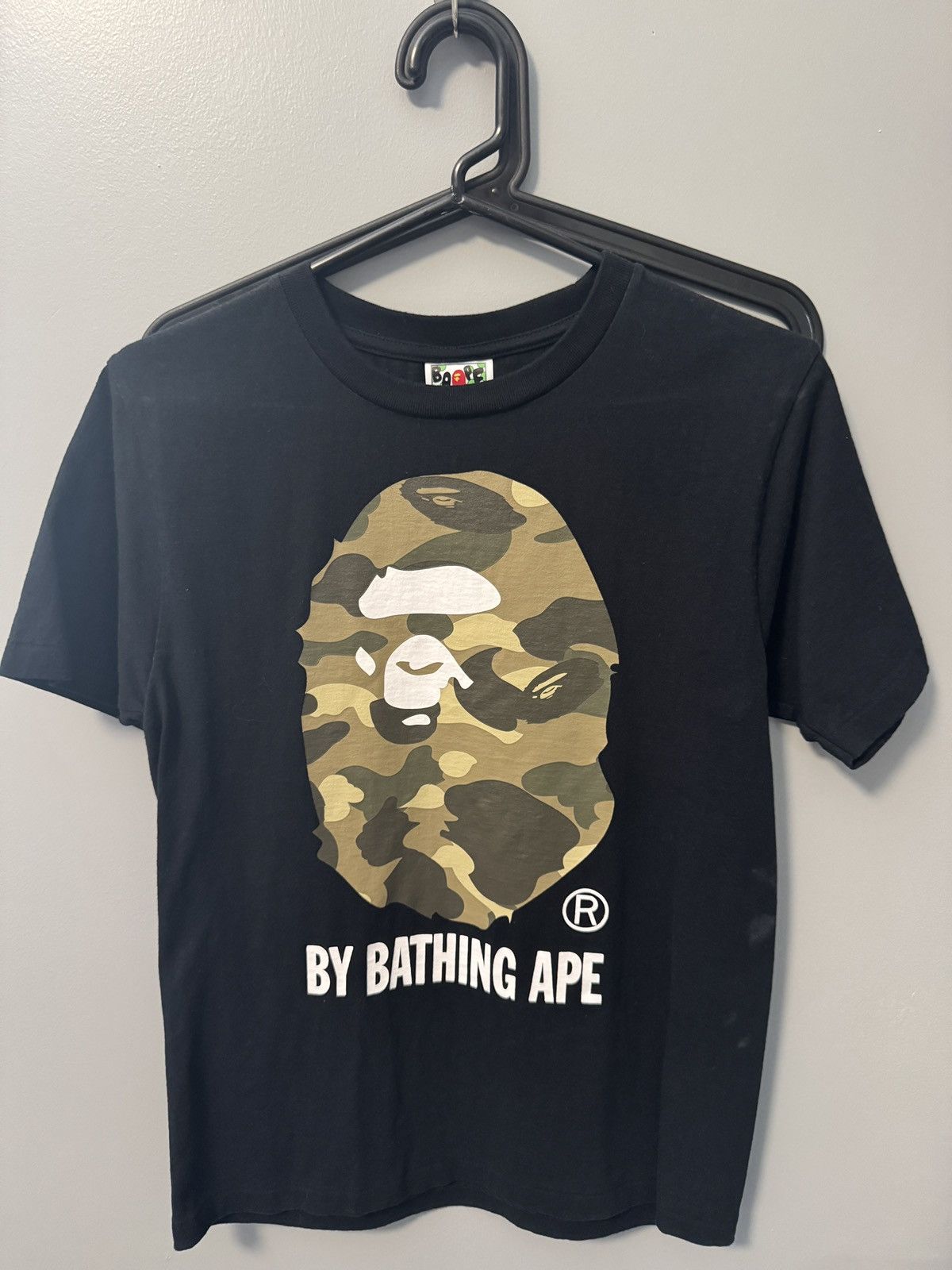 Bape Bape head black tee with green camo Size S / US 4 / IT 40 - 1 Thumbnail