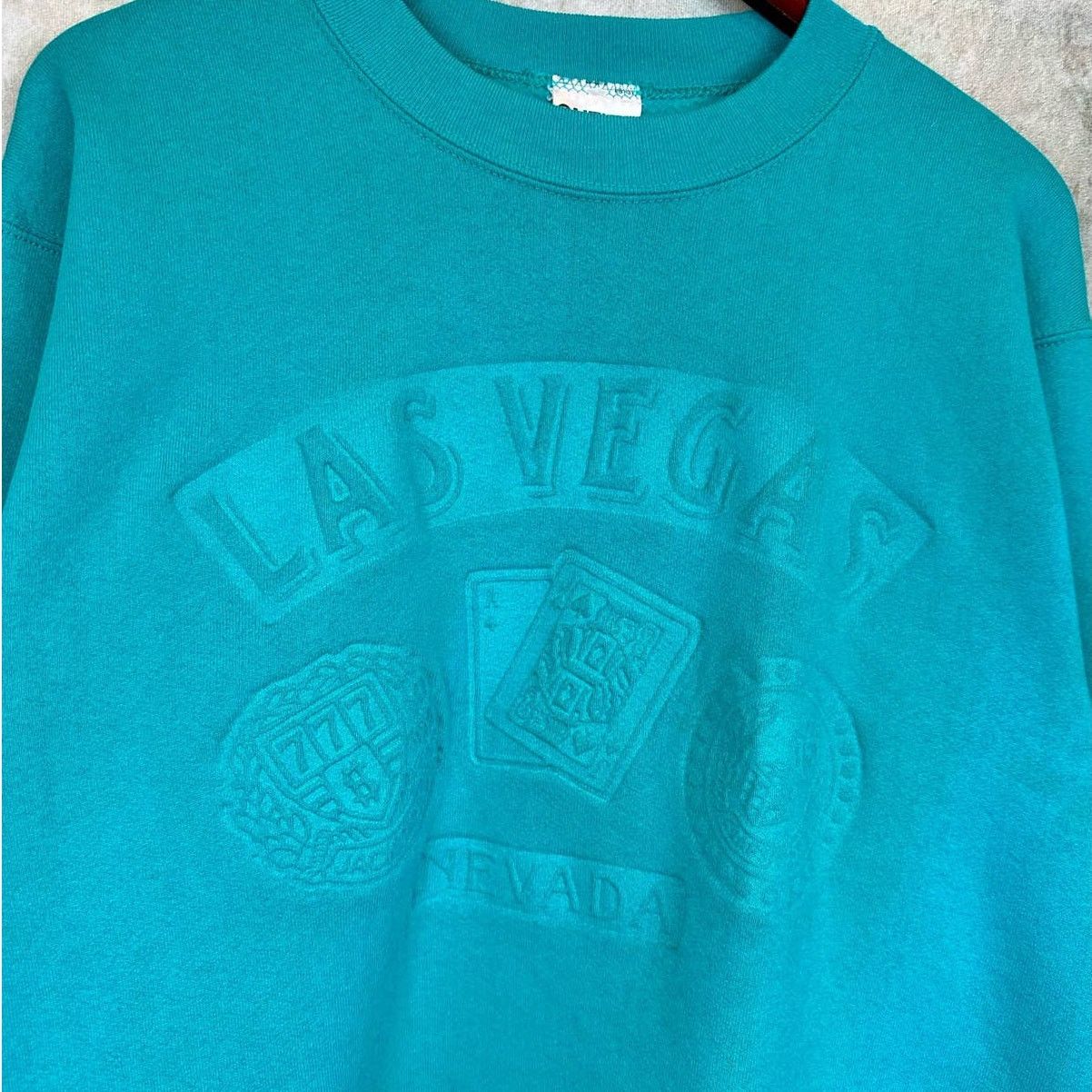 Vintage Vintage 90s Las Vegas Nevada Crewneck Sweatshirt Sz M Teal Size US M / EU 48-50 / 2 - 4 Thumbnail