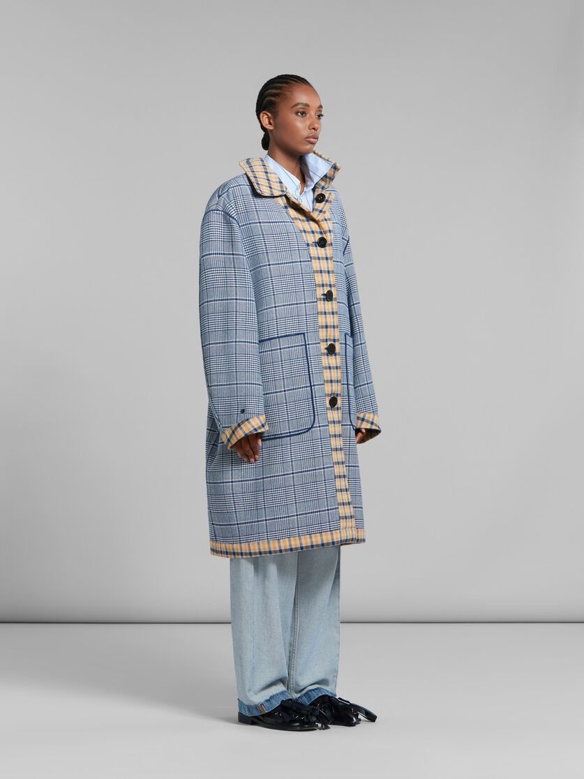 Marni oc11z0525 Checked Wool Reversible Coat in Multicolor Size S / US 4 / IT 40 - 4 Thumbnail