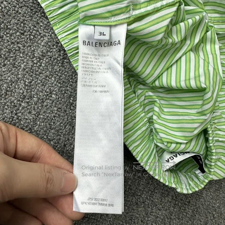 Balenciaga Balenciaga Green striped printed shorts Size US 36 / EU 52 - 2 Thumbnail