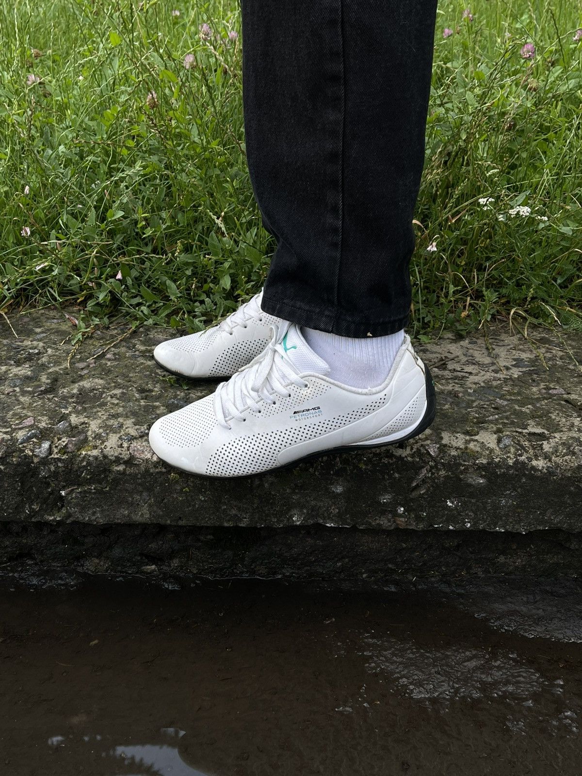 Puma Vintage Puma AMG Speedcat Suede Y2K White Sneakers Size US 10.5 / EU 43-44 - 4 Thumbnail