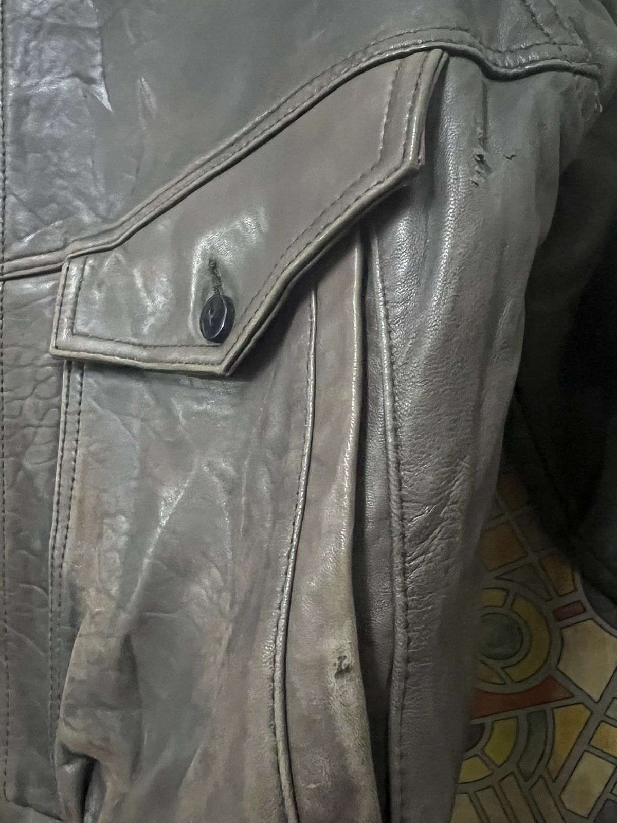 Vintage Very Nice Leather Jacket MILANO. (GJ37) Size US L / EU 52-54 / 3 - 10 Thumbnail