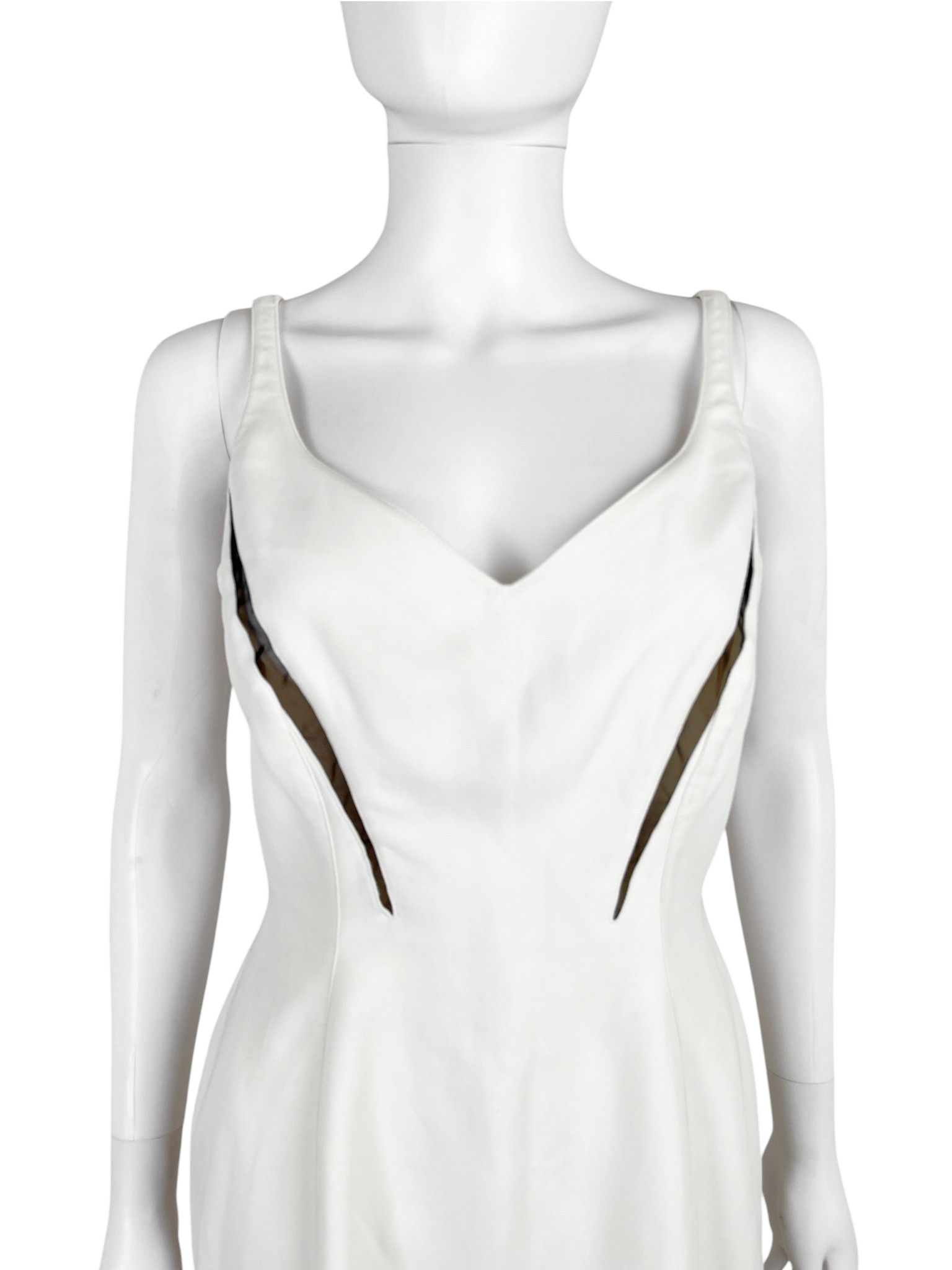 Thierry Mugler Thierry Mugler S/S 1999 White Cut-Out Cocktail Dress Size M / US 6-8 / IT 42-44 - 5 Thumbnail