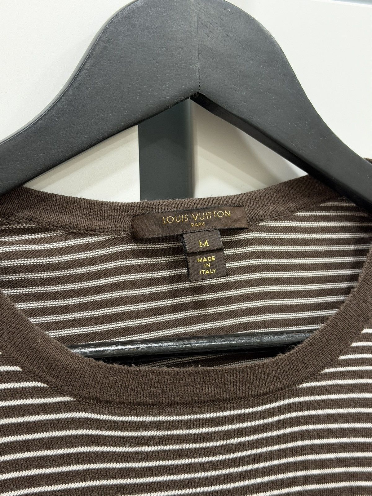 Louis Vuitton LOUIS VUITTON 2007 Striped LV Logo Cotton Sweater Jacobs Size US M / EU 48-50 / 2 - 5 Thumbnail