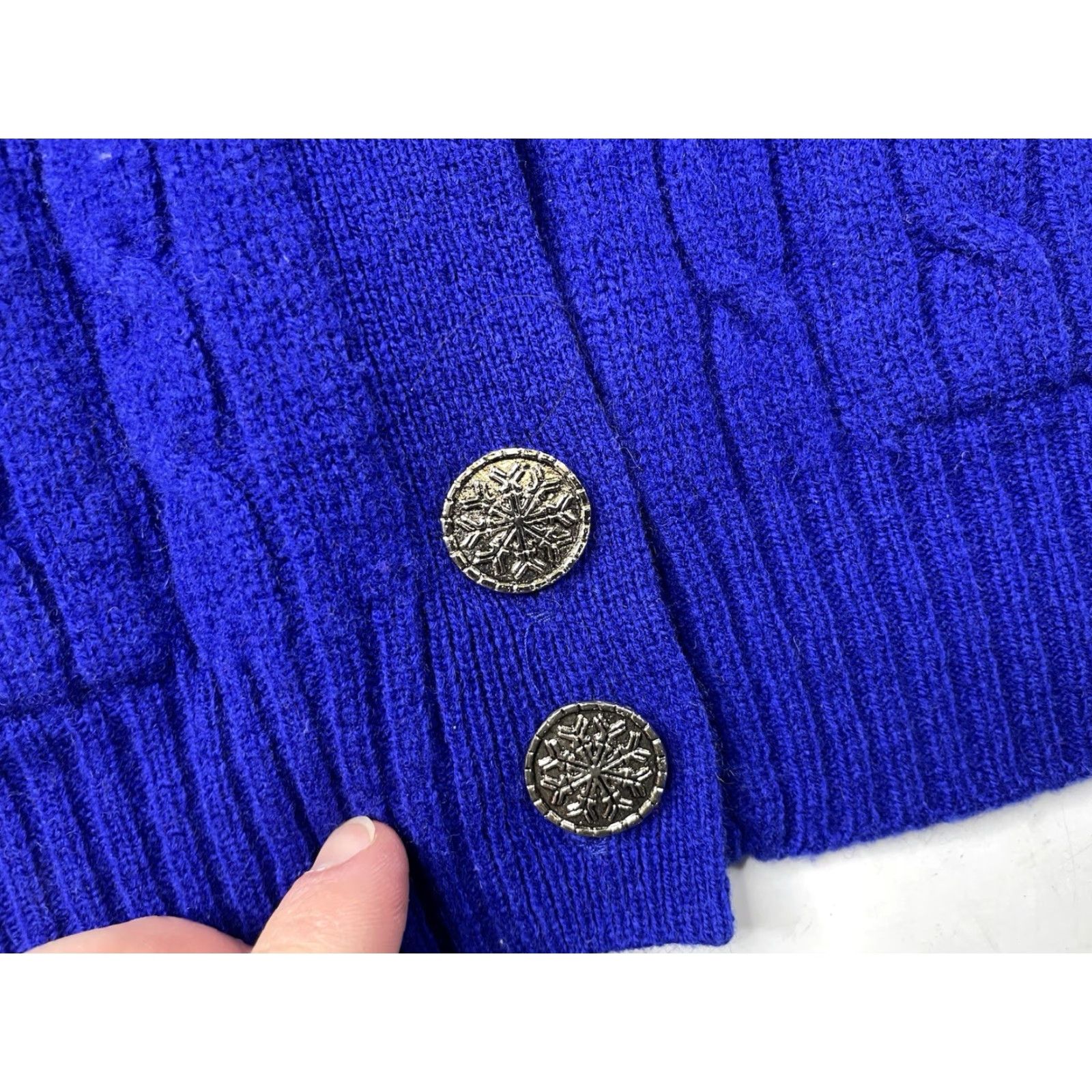 Polo Ralph Lauren VINTAGE Polo Ralph Lauren Cardigan Wool Cable-Knit Button Small Women Adult Regular Blue Sweater Size S / US 4 / IT 40 - 2 Thumbnail
