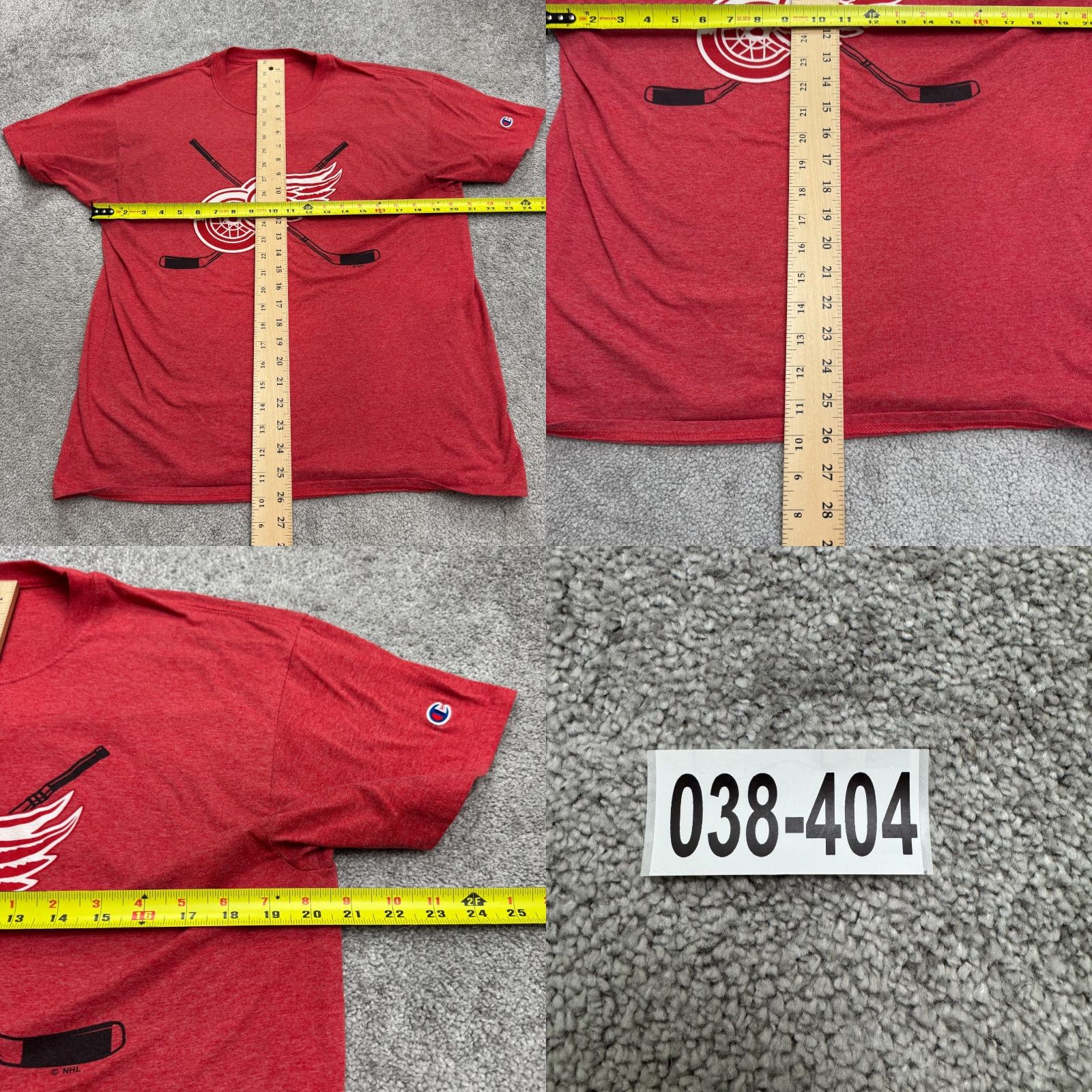 Champion Champion Detroit Red Wings NHL Hockey Graphic T-Shirt Mens Large Red Crew Tee Size US L / EU 52-54 / 3 - 8 Thumbnail