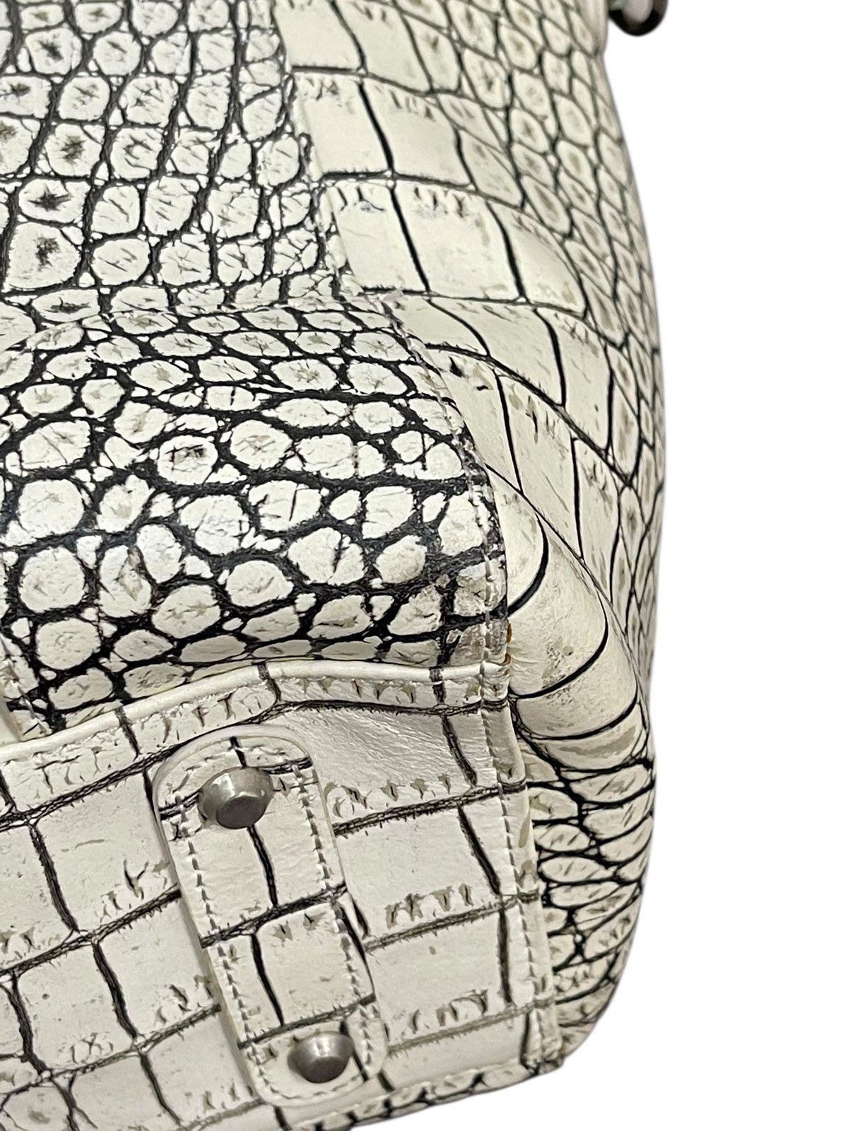 Genuine Leather Albino Crocodile Embossed Moda Principe Tote Bag 2🟩2 Size ONE SIZE - 8 Thumbnail