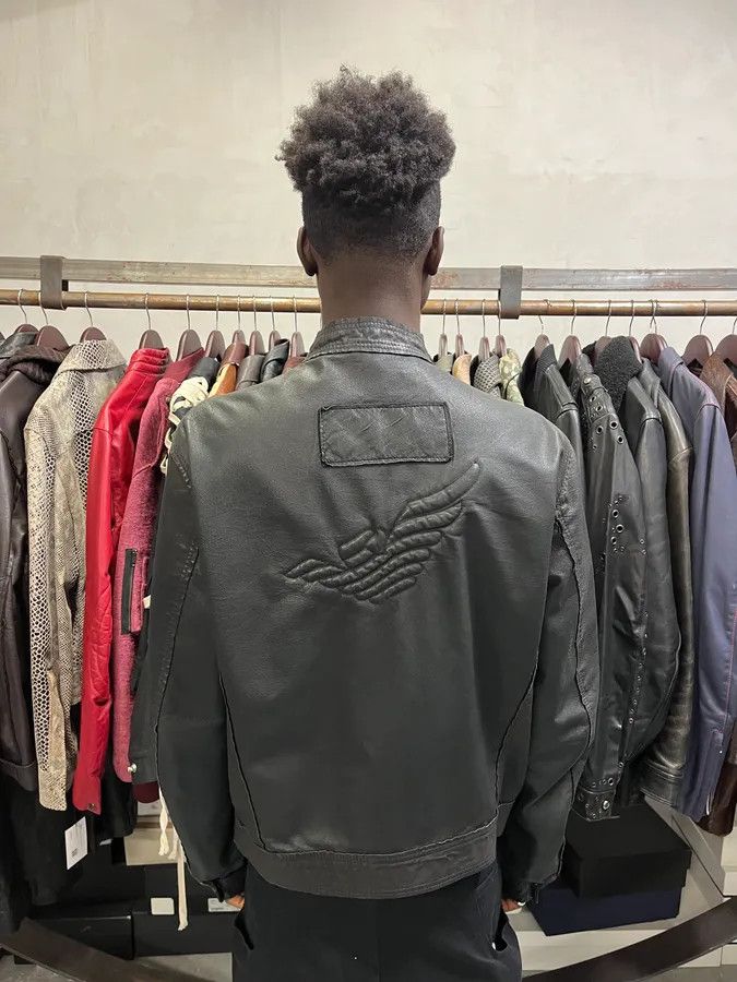 Emporio Armani AW2005 Emporio Armani Black Leather Eagle Jacket Size US M / EU 48-50 / 2 - 3 Thumbnail
