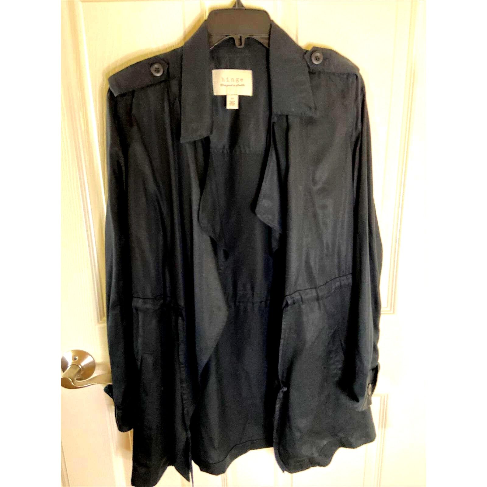 Other Hinge Black Long Sleeve Open Front Jacket Waist Tie Size XS Size XS / US 0-2 / IT 36-38 - 1 Thumbnail