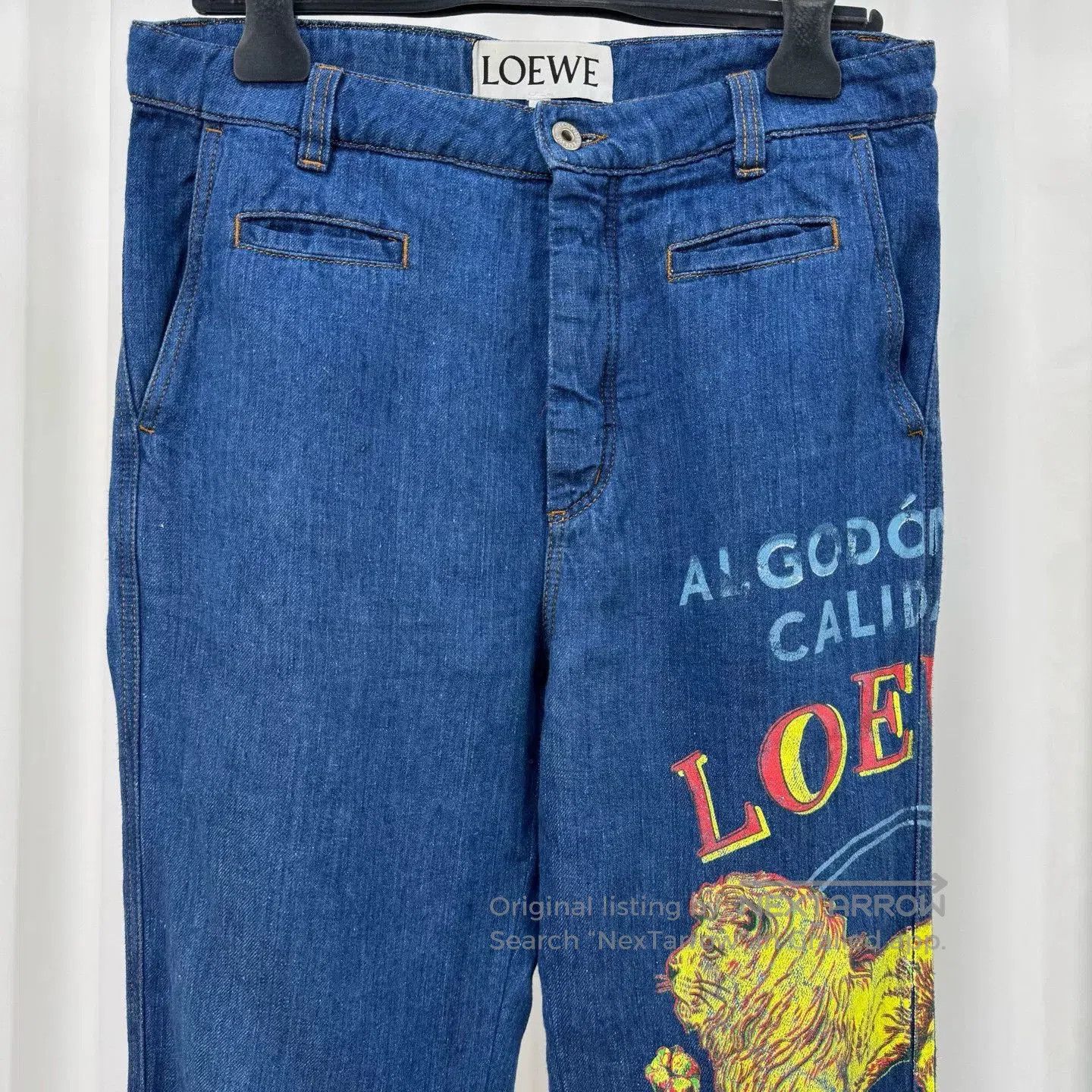 Loewe Loewe Lion Print Letter Leather Patch Jeans. Size US 32 / EU 48 - 3 Thumbnail