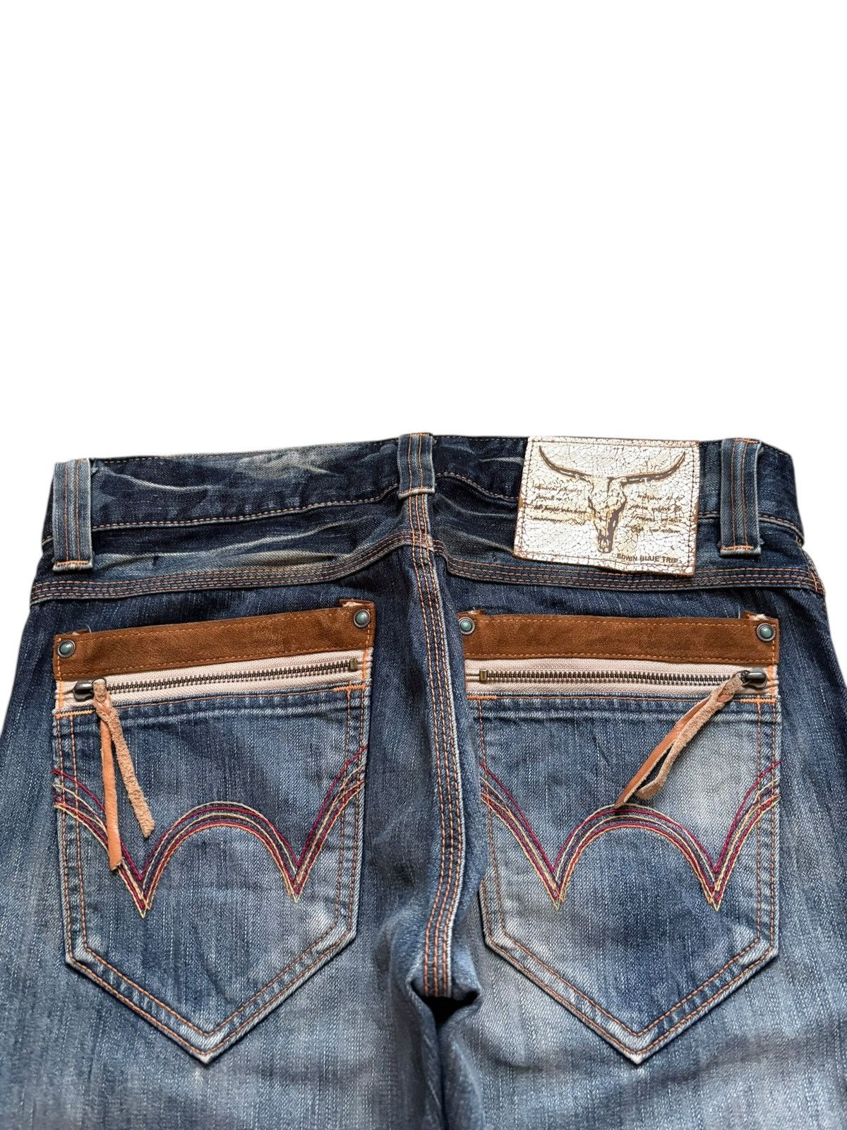 Edwin × Japanese Brand Vintage Japanese Edwin Bleach Mud Wash Bootcut Flare Jeans Size US 33 - 8 Thumbnail