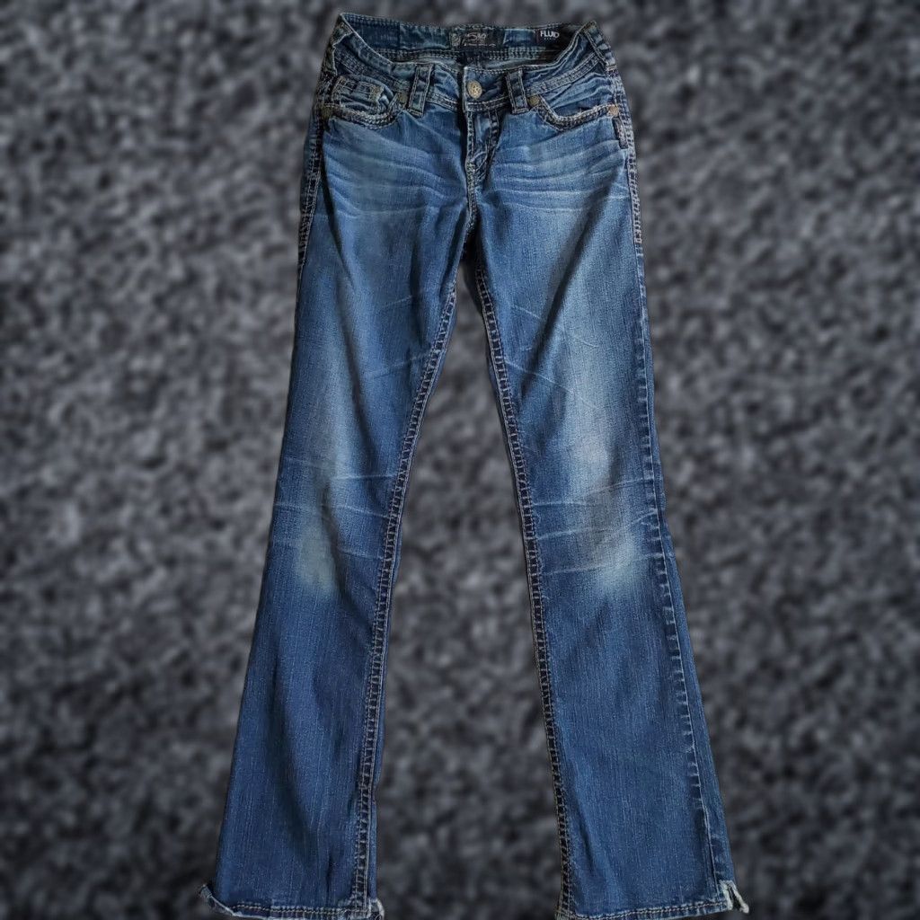 Silver Jeans Co. VINTAGE? No — Silver Jeans Suki Mid Rise Slim Boot Cut Super Stretch Denim Women's Sz W26xL33 Shirt Size 26" / US 2 / IT 38 - 1 Thumbnail