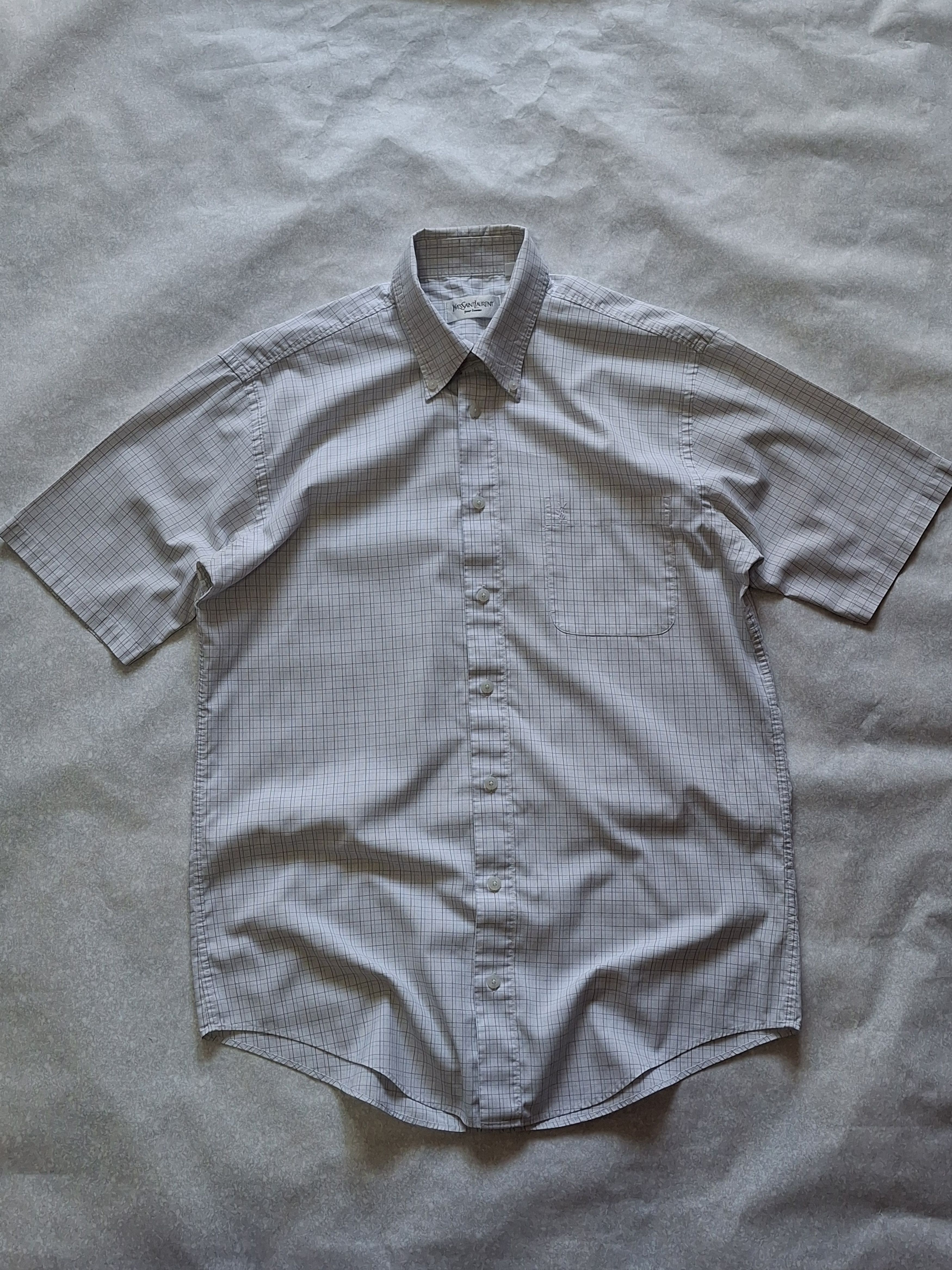 Vintage × Yves Saint Laurent Yves Saint Laurent YSL Vintage Button Up Shirt 90s Checked Size US M / EU 48-50 / 2 - 2 Thumbnail