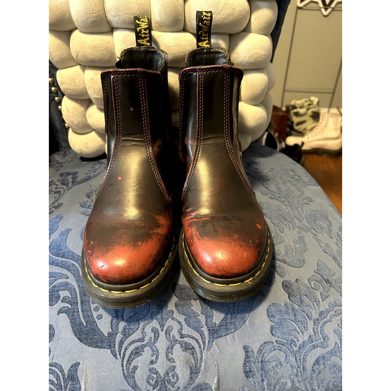 Dr. Martens Dr Martens Cherry Red Rub Off Chelsea Size 8/EU 39 Size US 8 / IT 38 - 3 Thumbnail