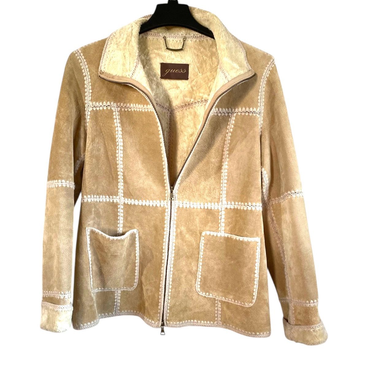 Guess Guess Jacket Medium Beige Leather Women’s Coat Faux Fur Size M / US 6-8 / IT 42-44 - 1 Thumbnail