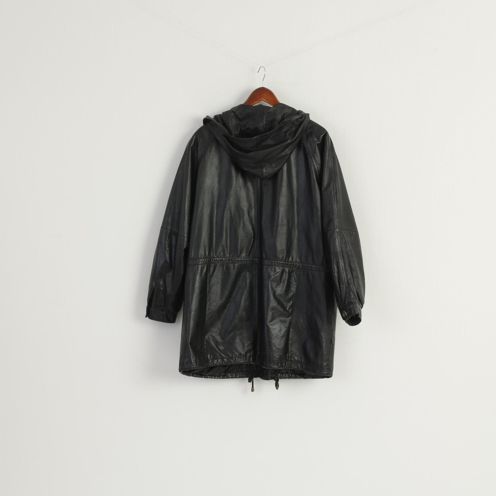 Vintage Vintage Women 42 L Leather Jacket Black Long 7688 Size L / US 10 / IT 46 - 7 Thumbnail