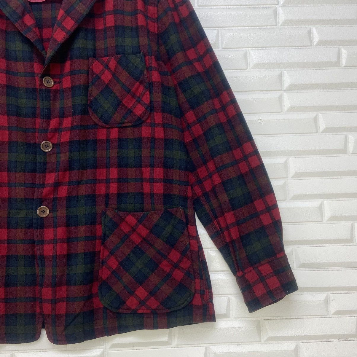 Pendleton Vintage Pendleton Red Checked Tartan Pure Virgin Wool Coat Size US L / EU 52-54 / 3 - 6 Thumbnail
