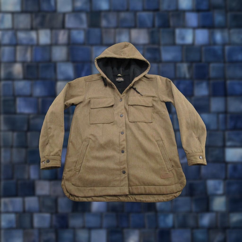 Vintage Noble Outfitters Jacket Womens L Brown Hooded Lined Workwear Ranch Snap Up Size L / US 10 / IT 46 - 1 Thumbnail