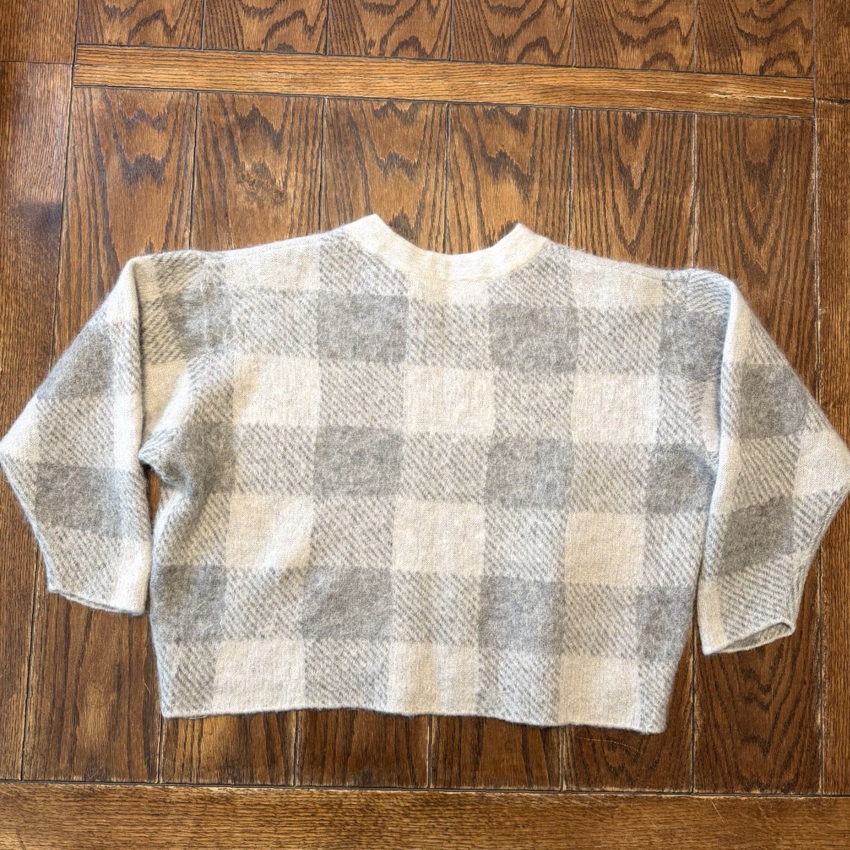 Vince Vince Women's Crewneck Sweater Size S Gray Block Mohair Alpaca Knit Pullover Lightweight Classic Designer Size S / US 4 / IT 40 - 4 Thumbnail
