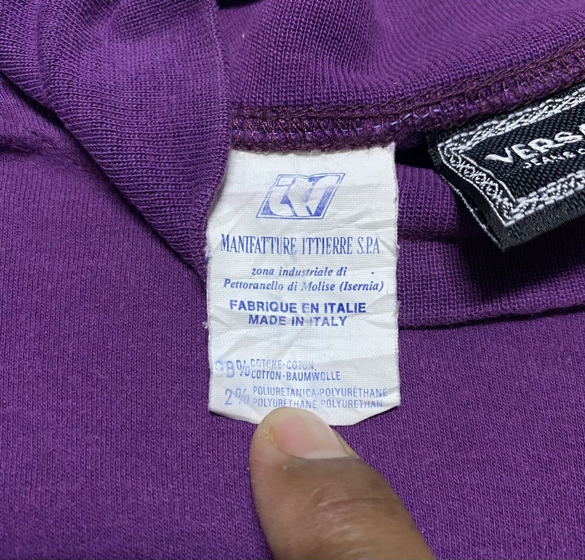 Versace Jeans Couture Rare‼️🔥Versace Embroidery Big Logo Long Sleeve T-Shirt Size US L / EU 52-54 / 3 - 6 Thumbnail