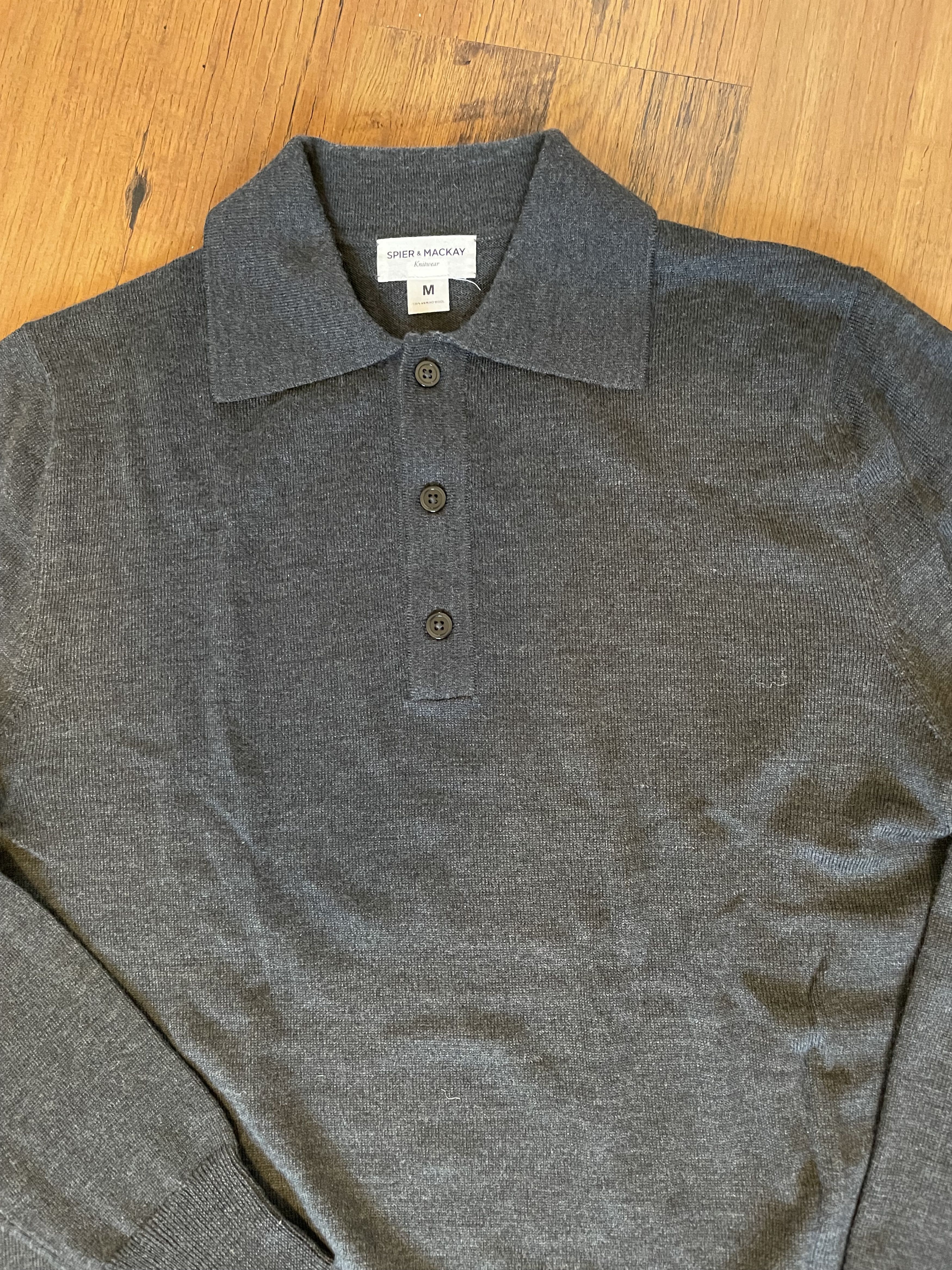 Spier & Mackay Charcoal knit polo Size US M / EU 48-50 / 2 - 2 Thumbnail