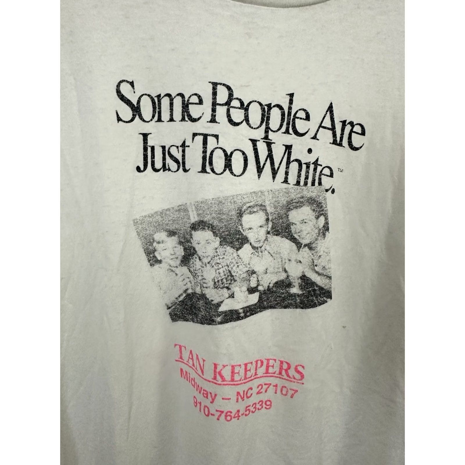 Hanes VTG 90s Some People Are Just Too White Paper Thin Burnout Worn T-Shirt XL Men White Hanes Shirt Mens XL White Burnout Paper Thin 90s Size US XL / EU 56 / 4 - 2 Thumbnail